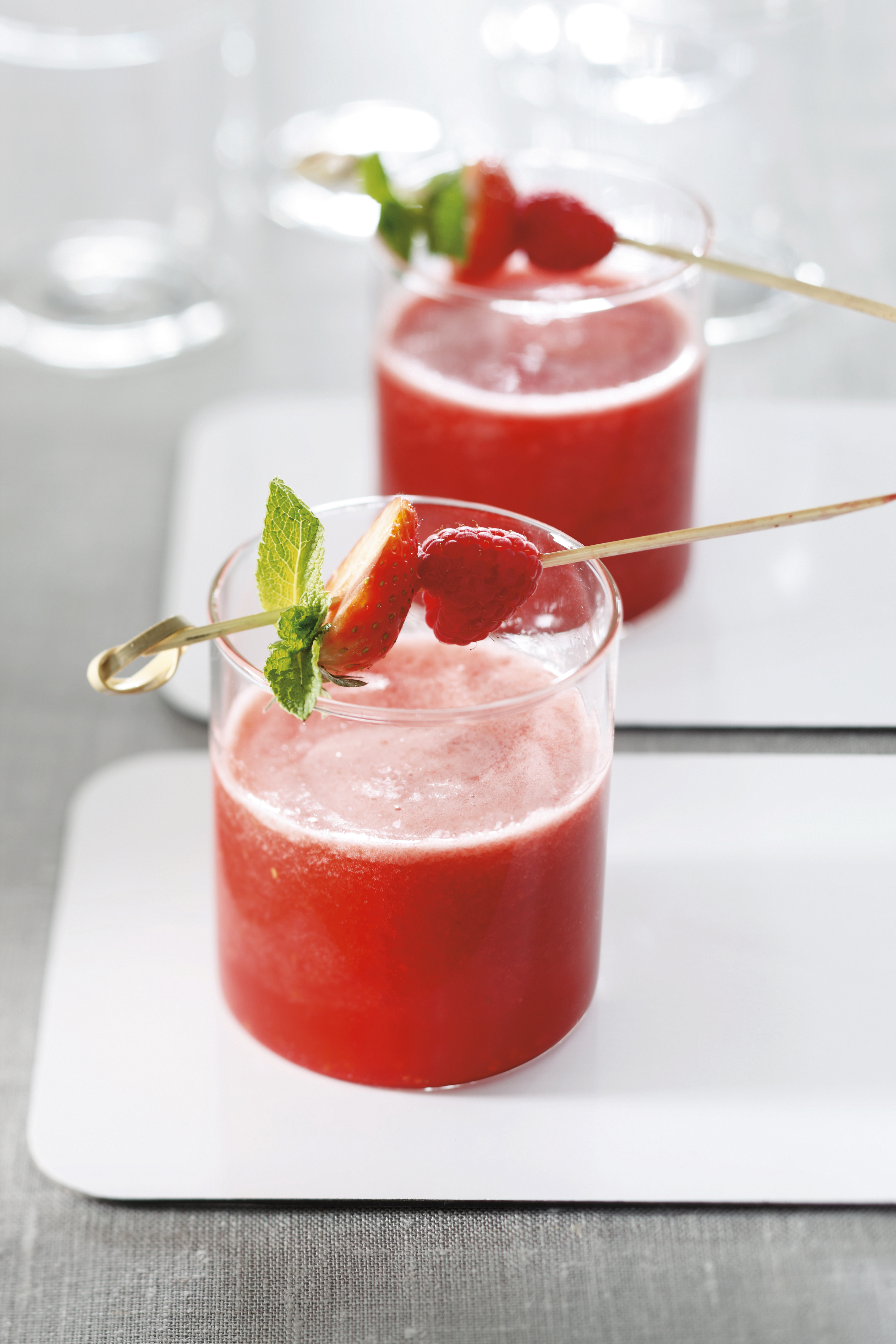 Aardbeien-frambozencocktail