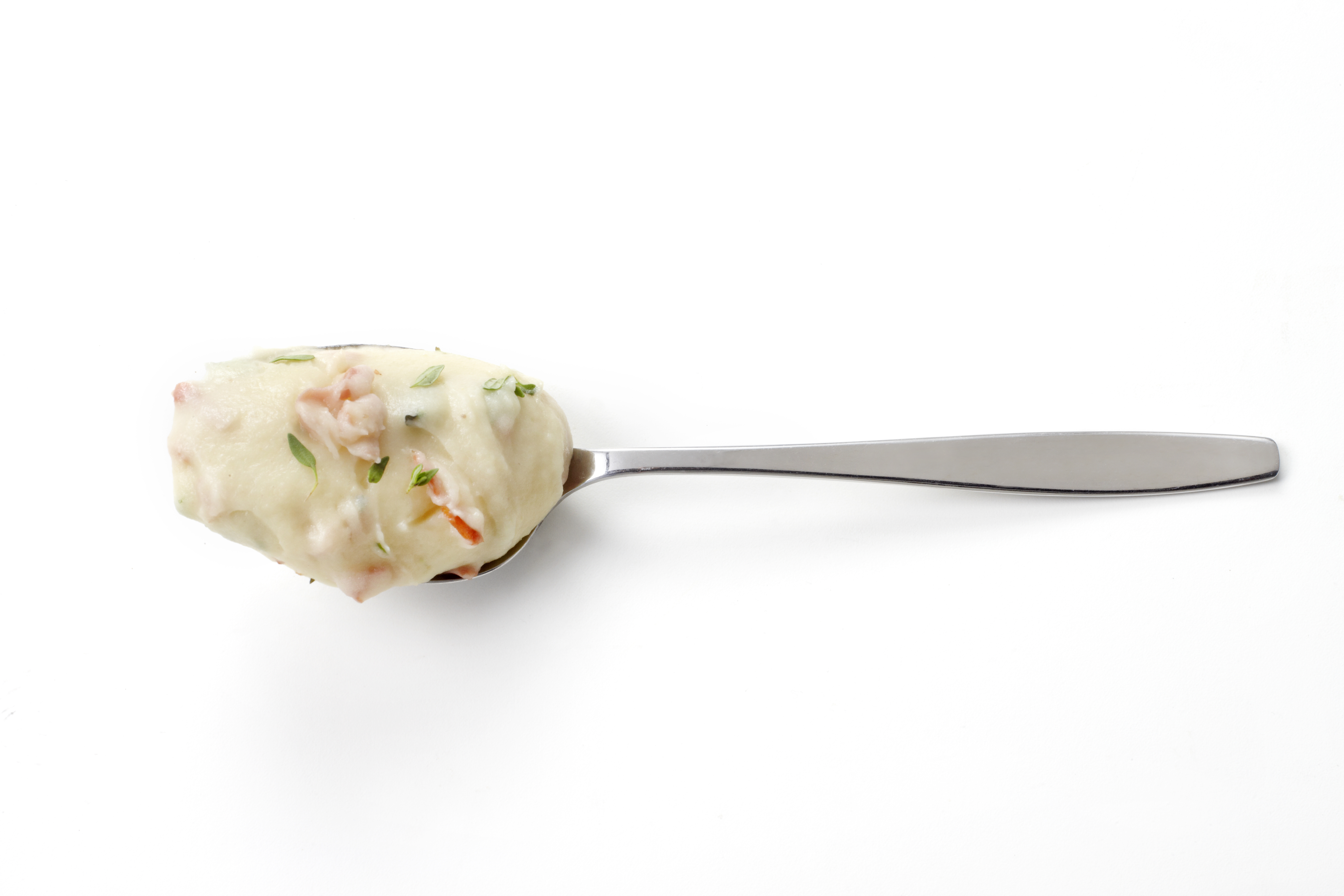 Aardappelpuree met krokante ham en salie