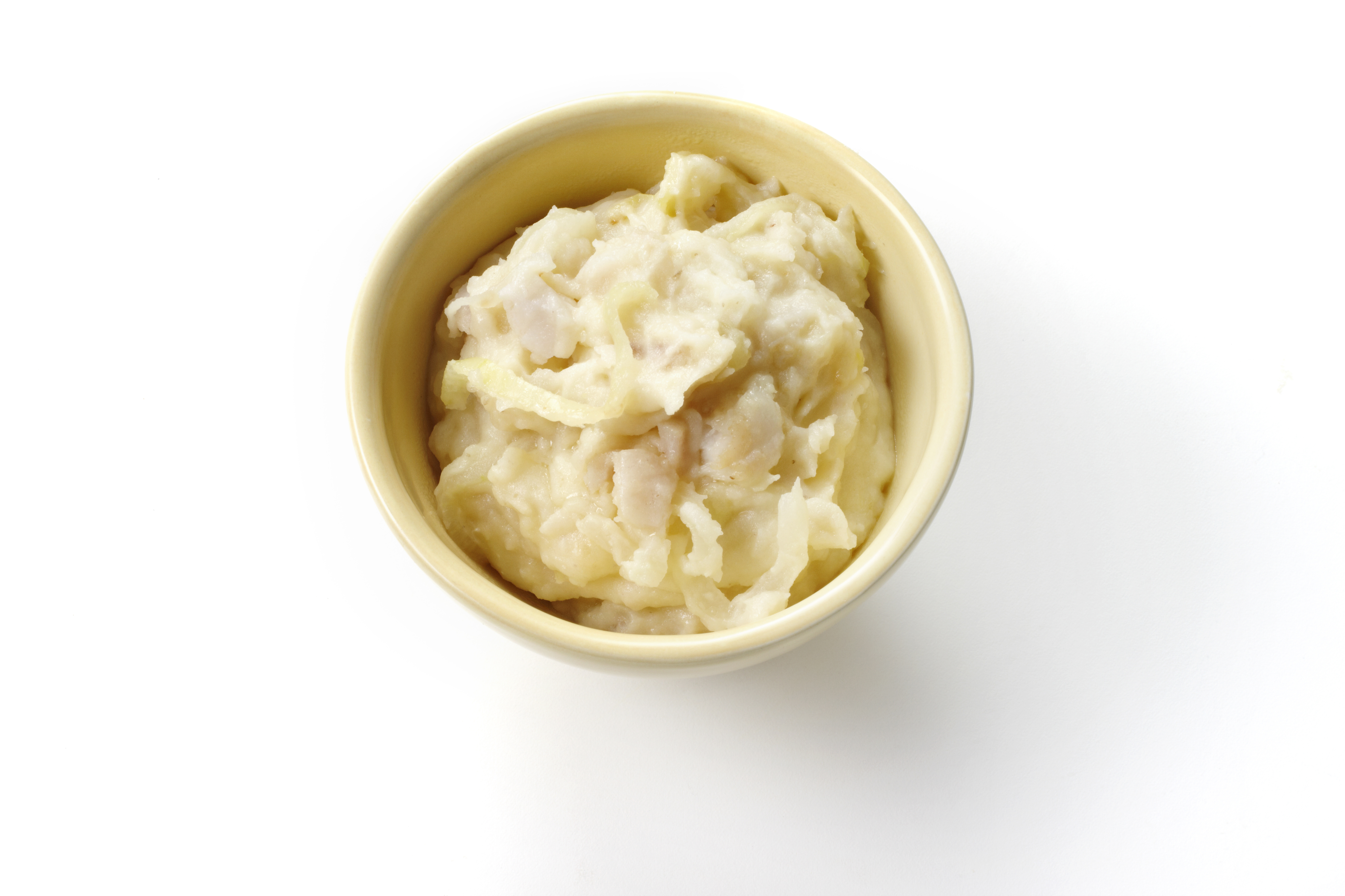 Aardappelpuree met kabeljauw en ui