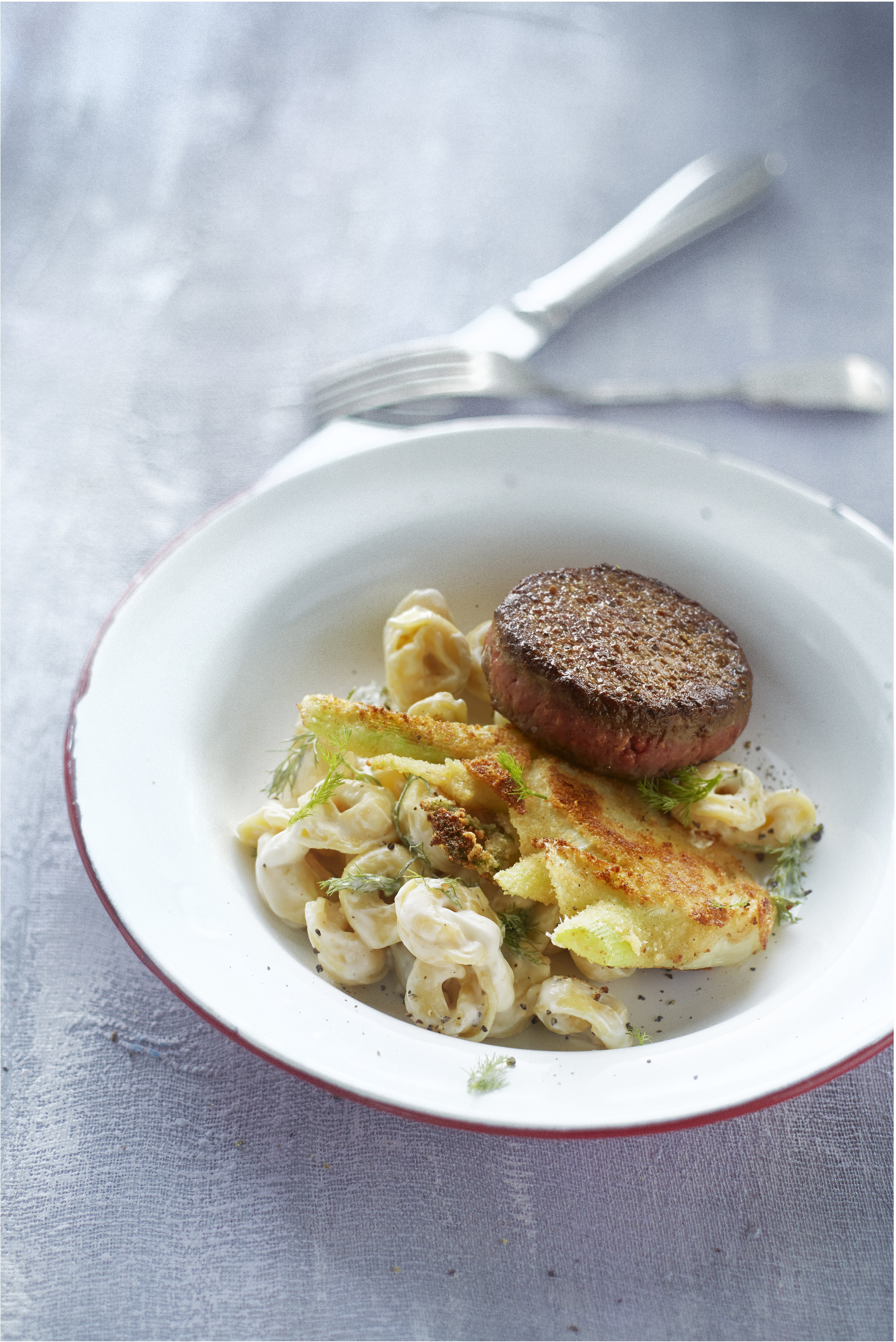 Tartaar met venkel en tortellini