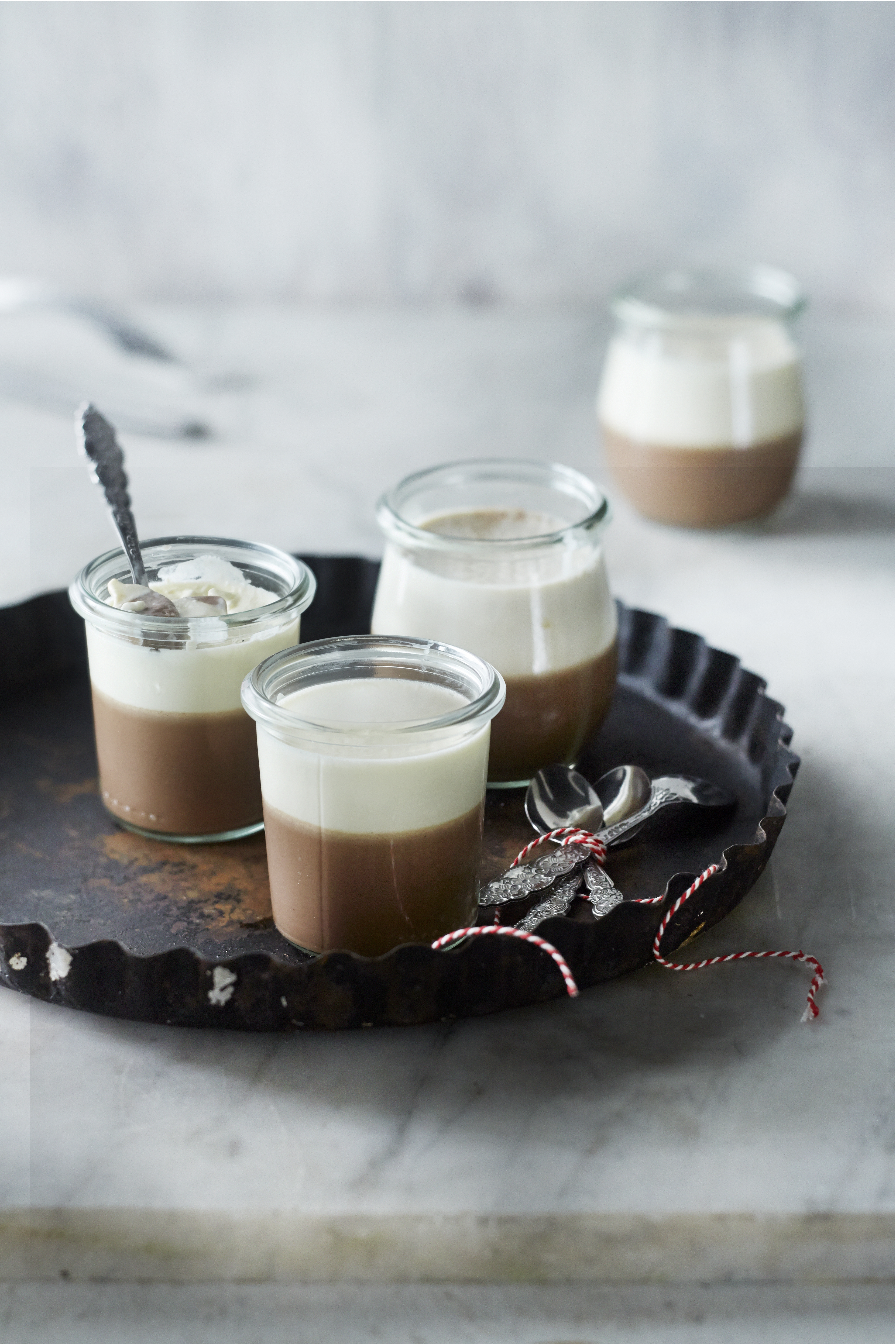Vanille-chocolade panna cotta