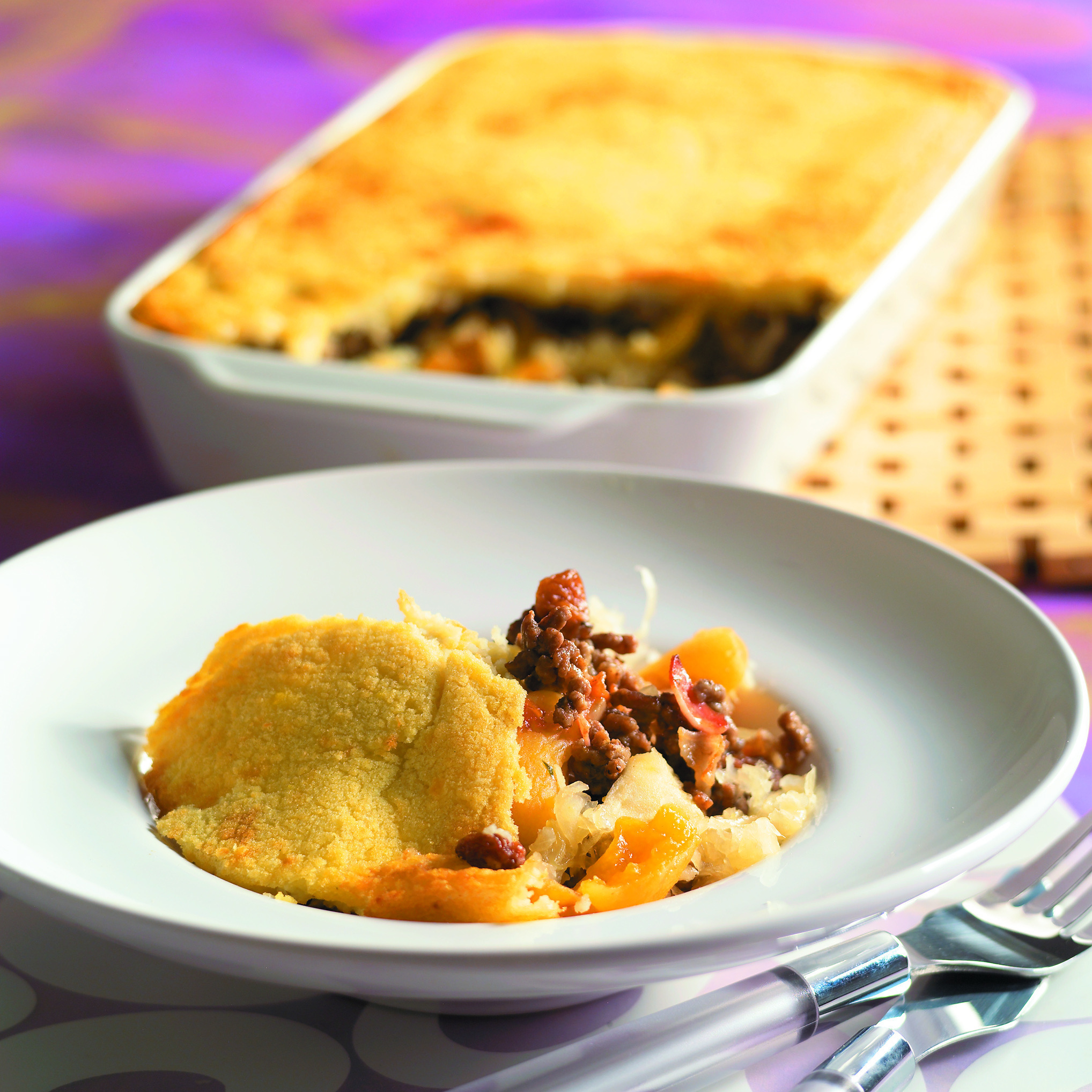 Zuurkoolschotel met winterfruit