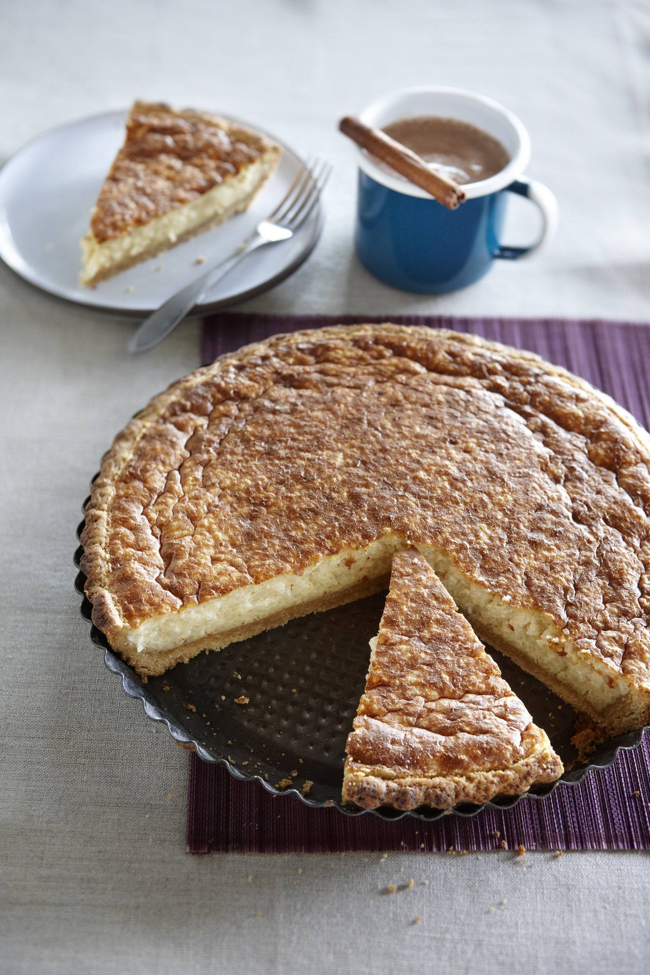 Zoete rijsttaart met speculaaskruidenbodem