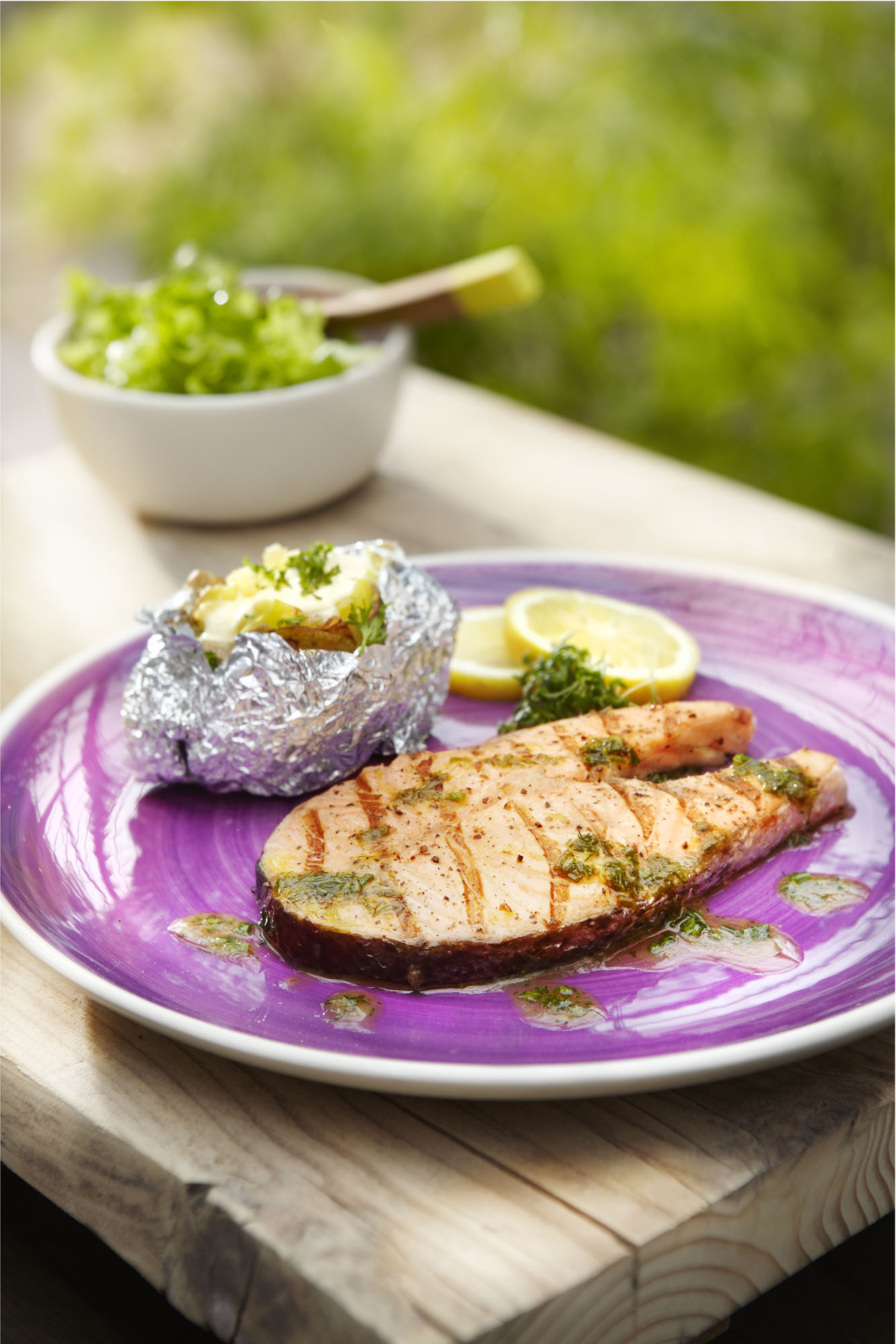 Zalm met dilledressing