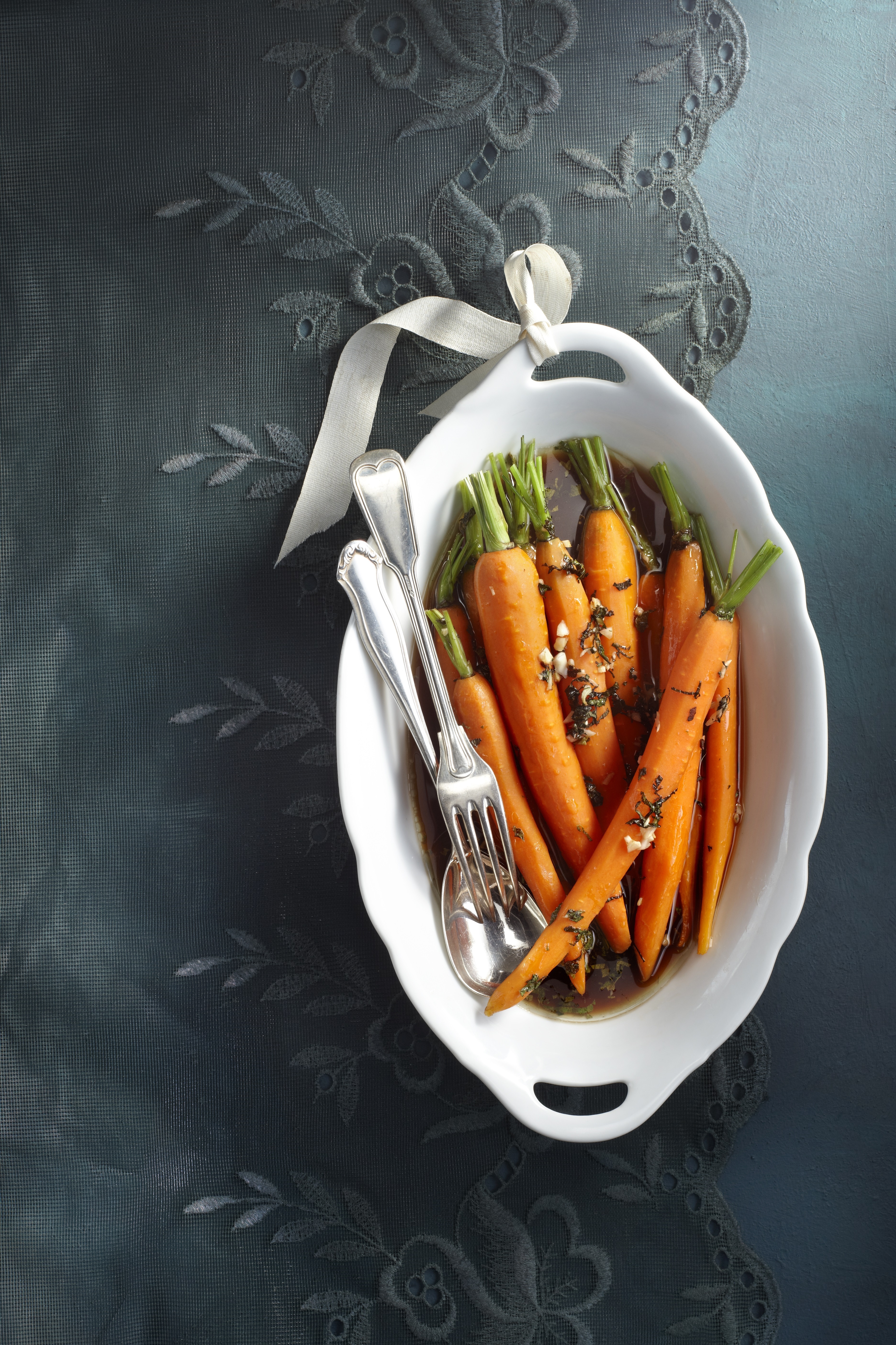 Wortel met munt uit de oven