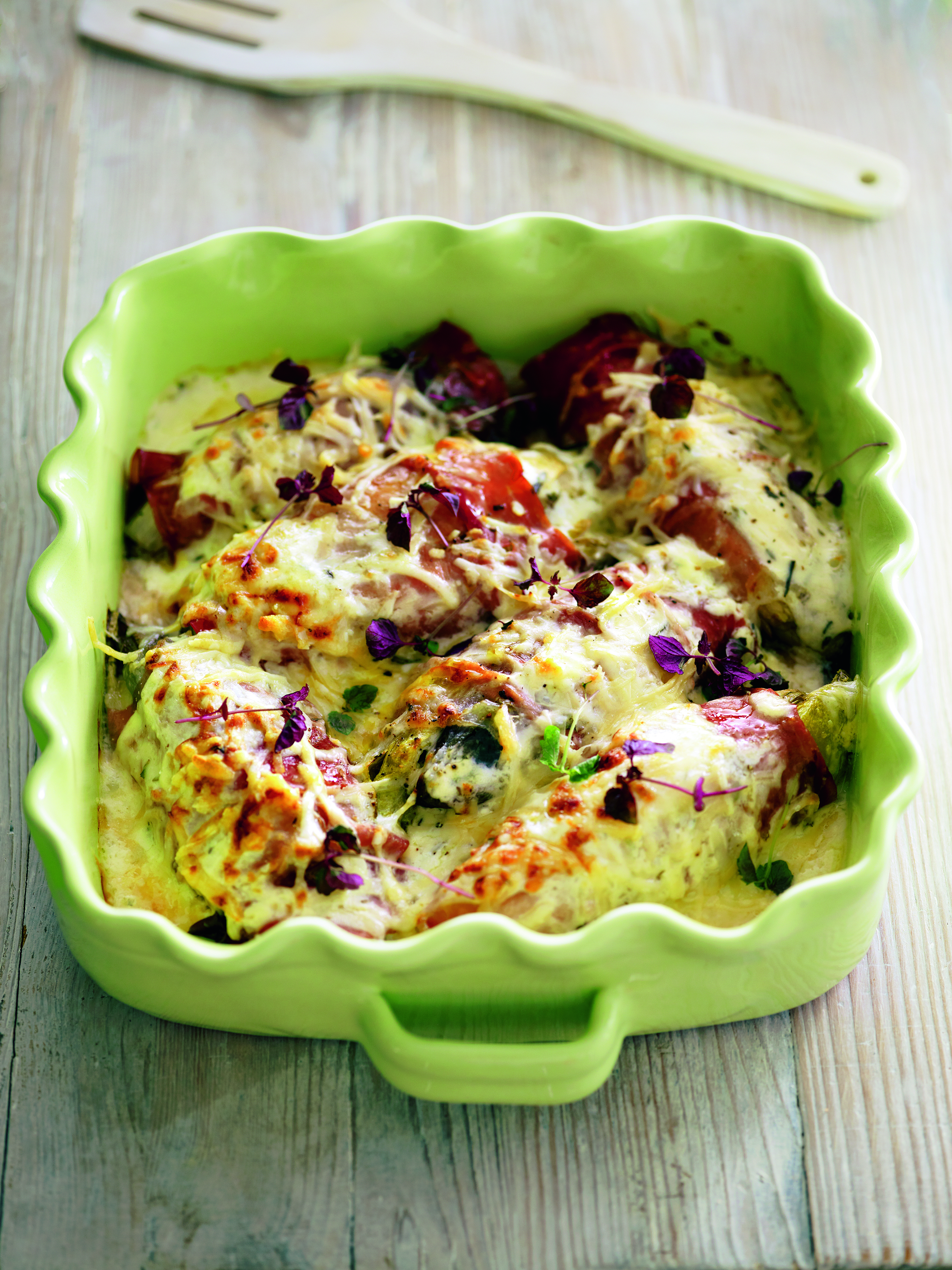 Witlofschotel met mascarpone en ham