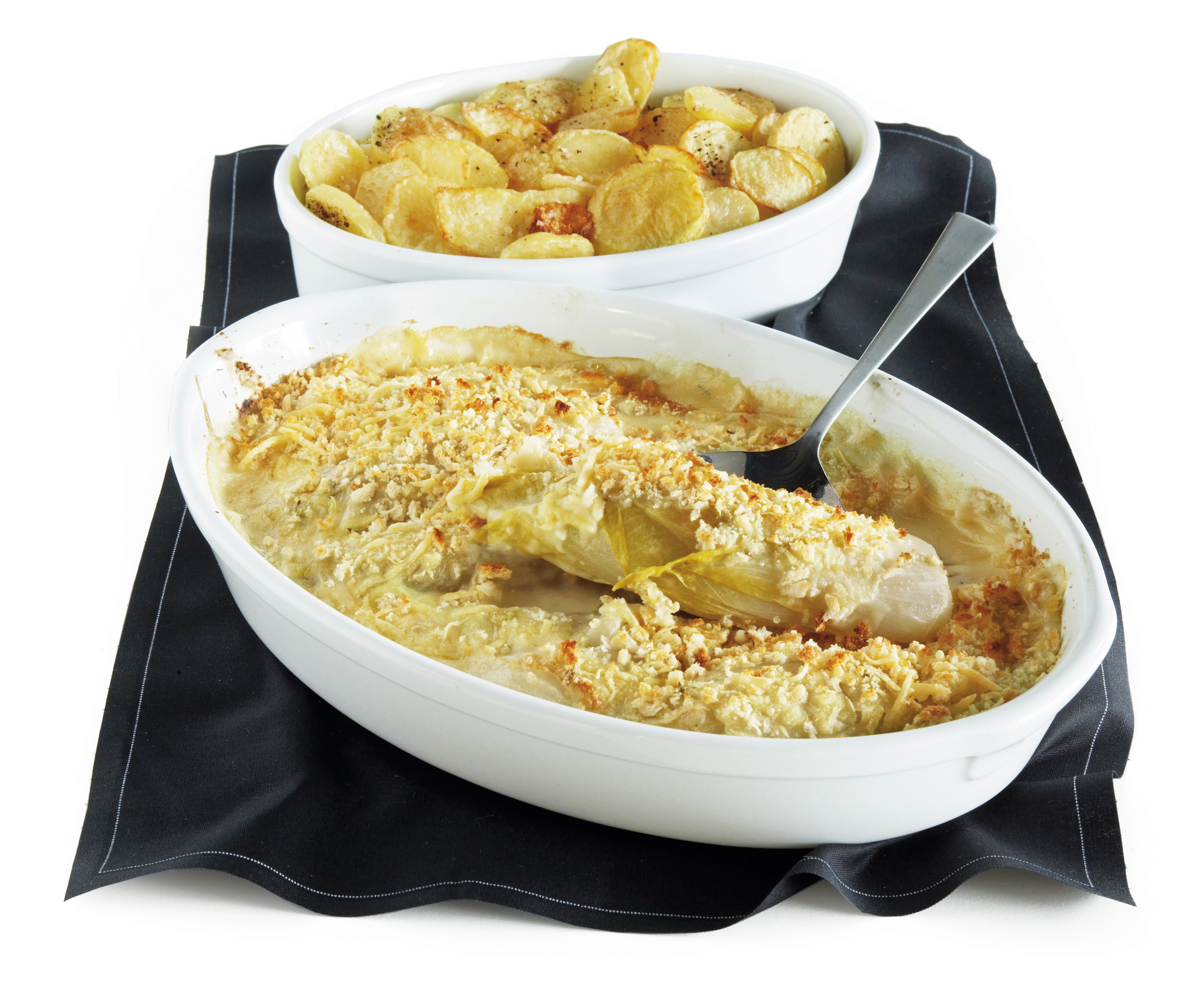 Witlofschotel met kaas en mosterd