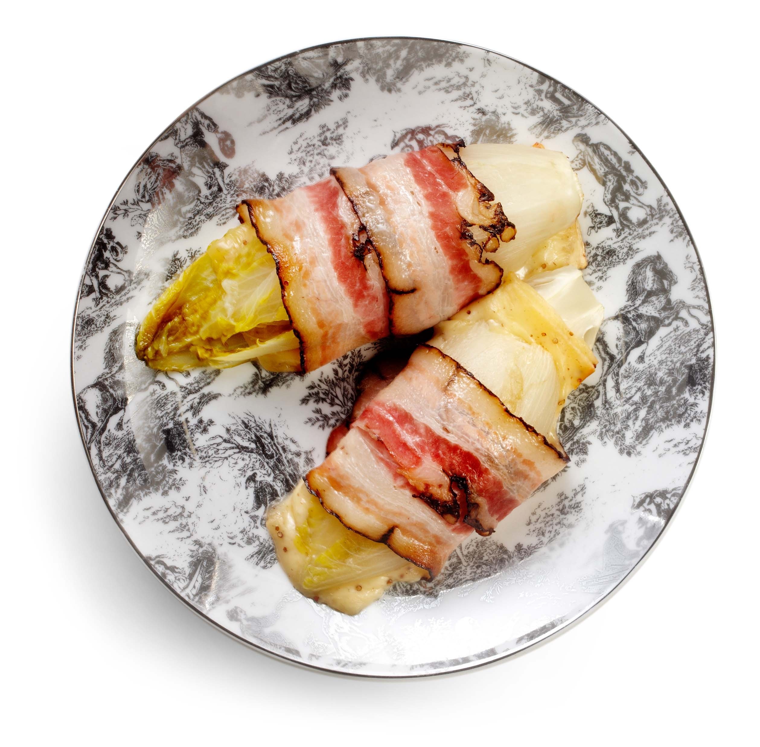 Witlofrolletjes met katenspek