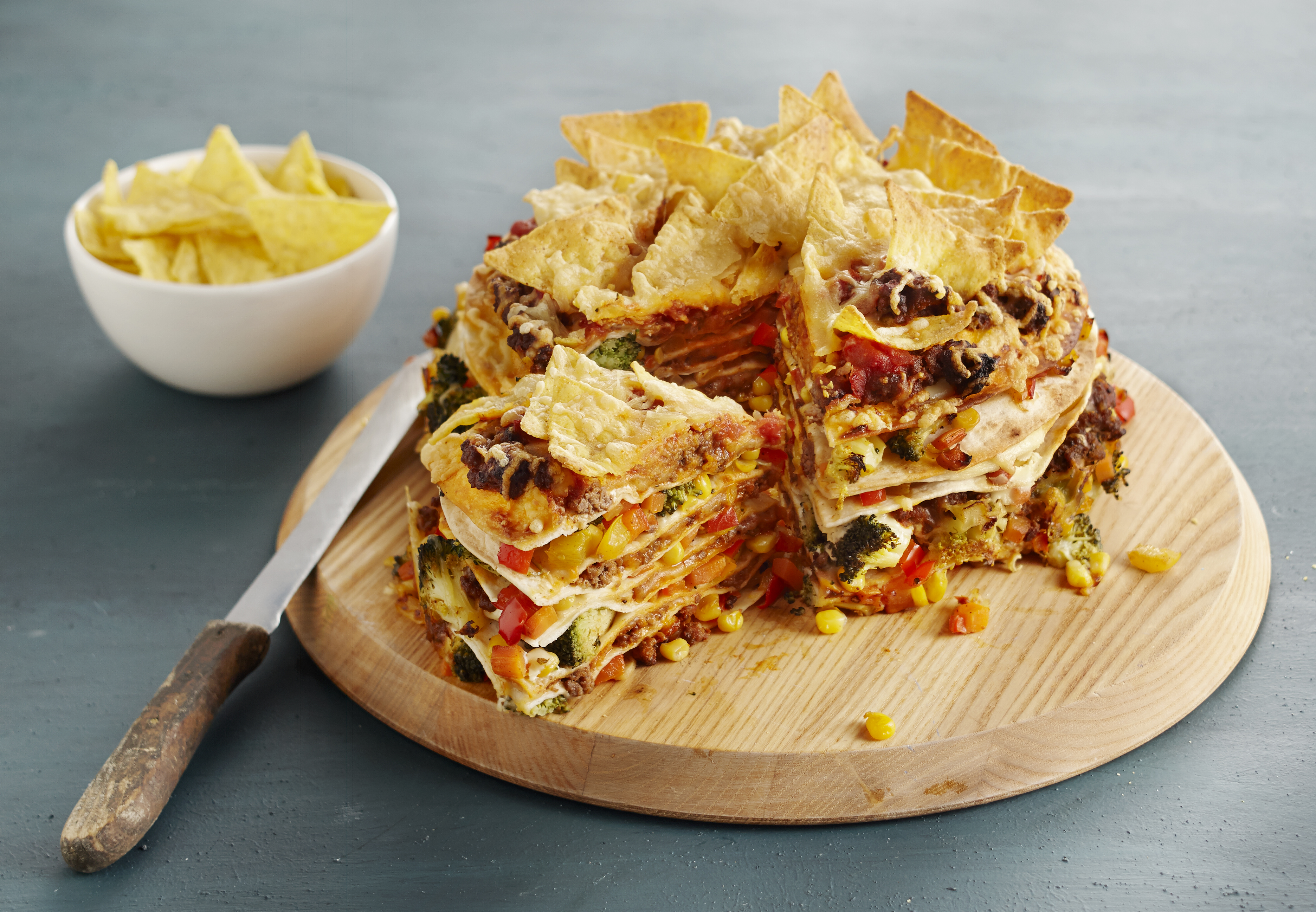 Tortillataart met nachochips