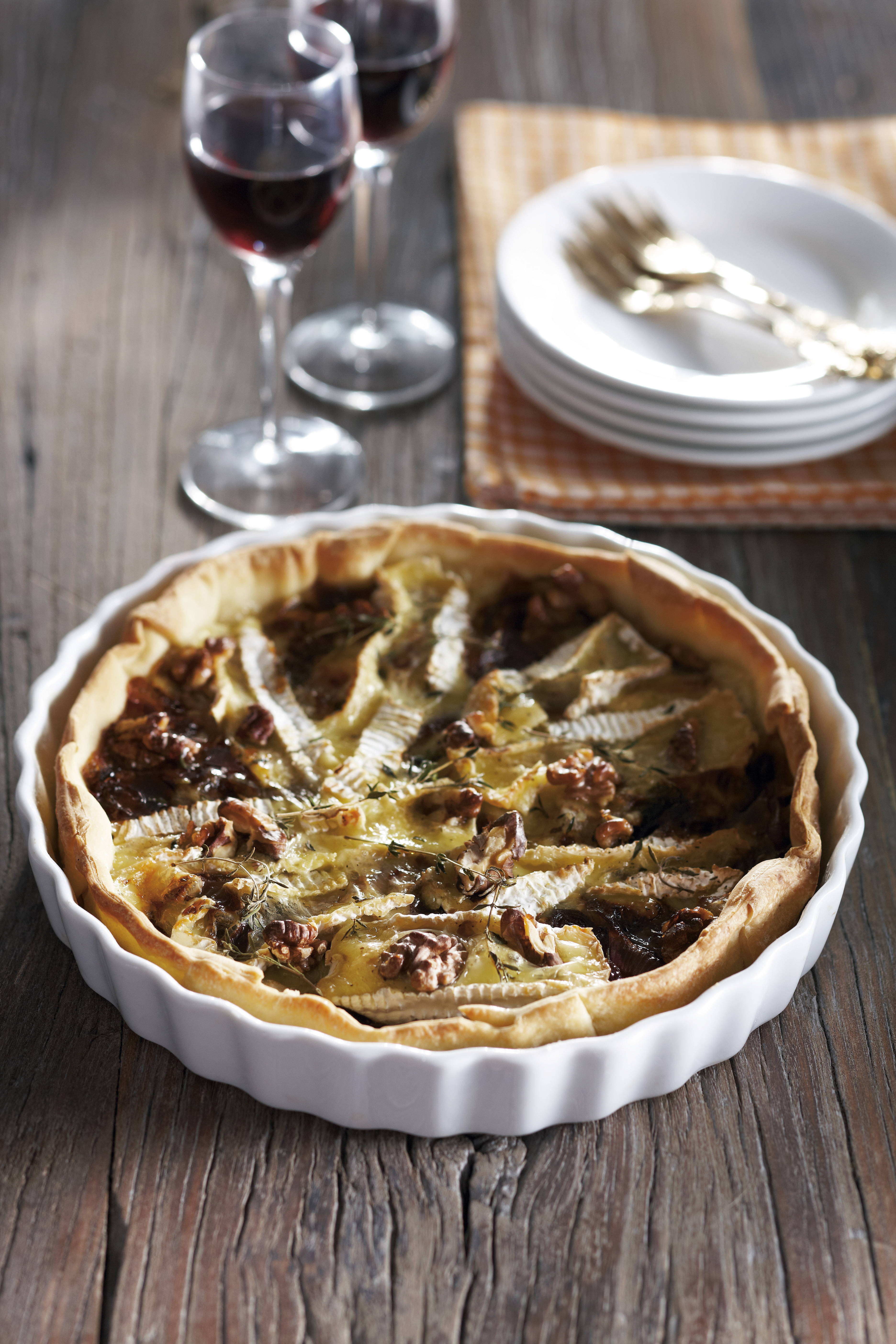 Taart met camembert en port