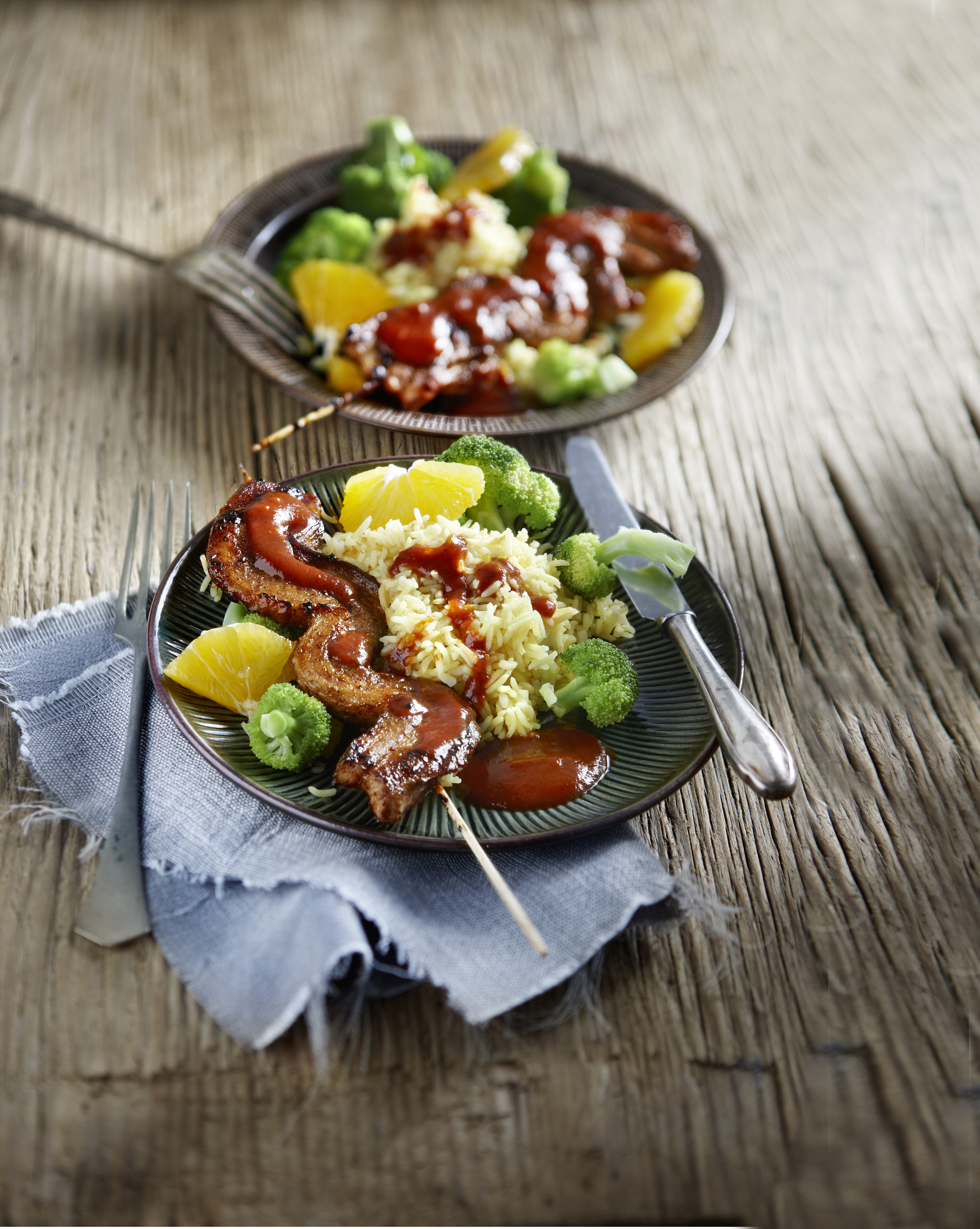 Spekspiesjes met sinaasappeltomatensaus