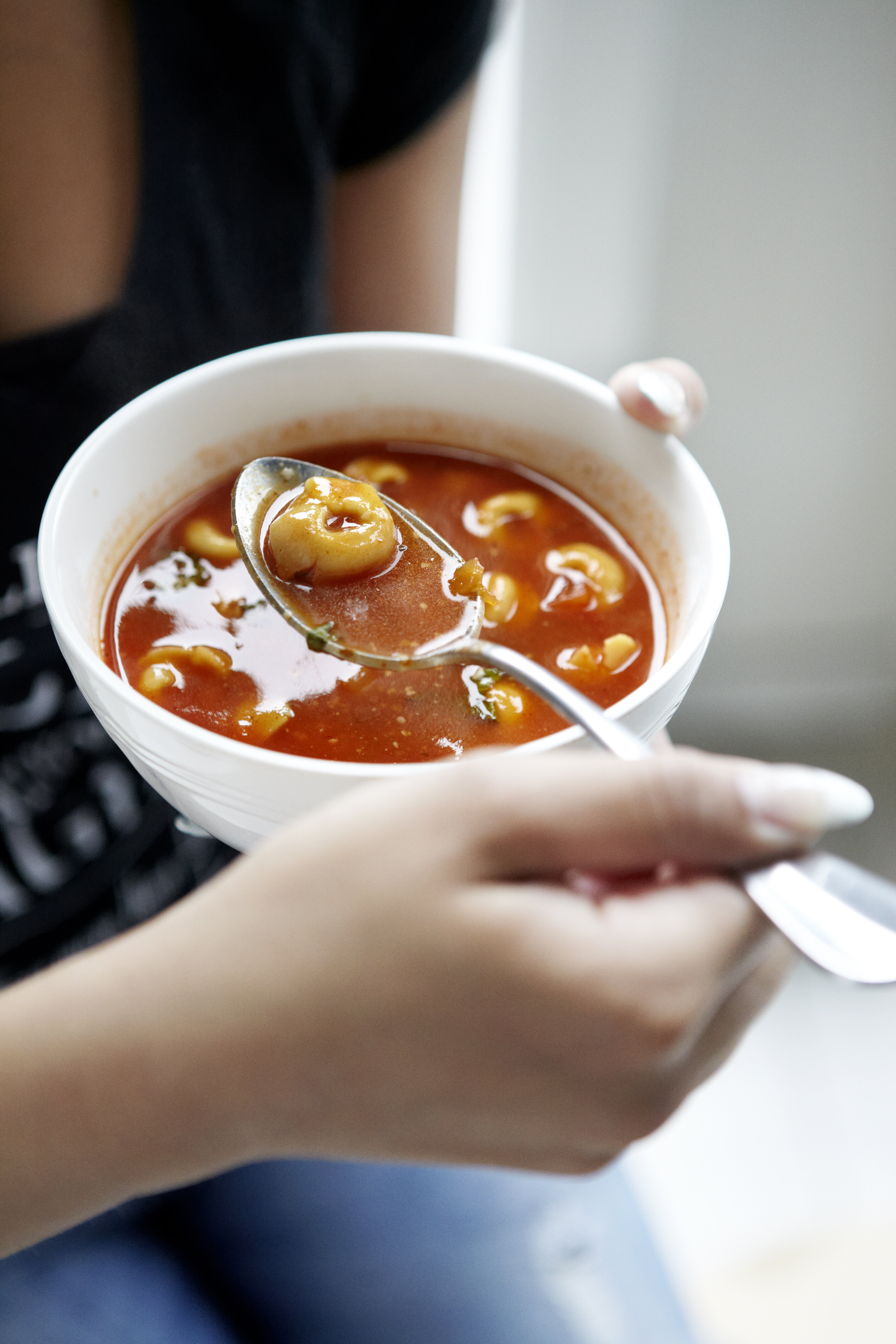 Snelle tomatensoep met tortellini