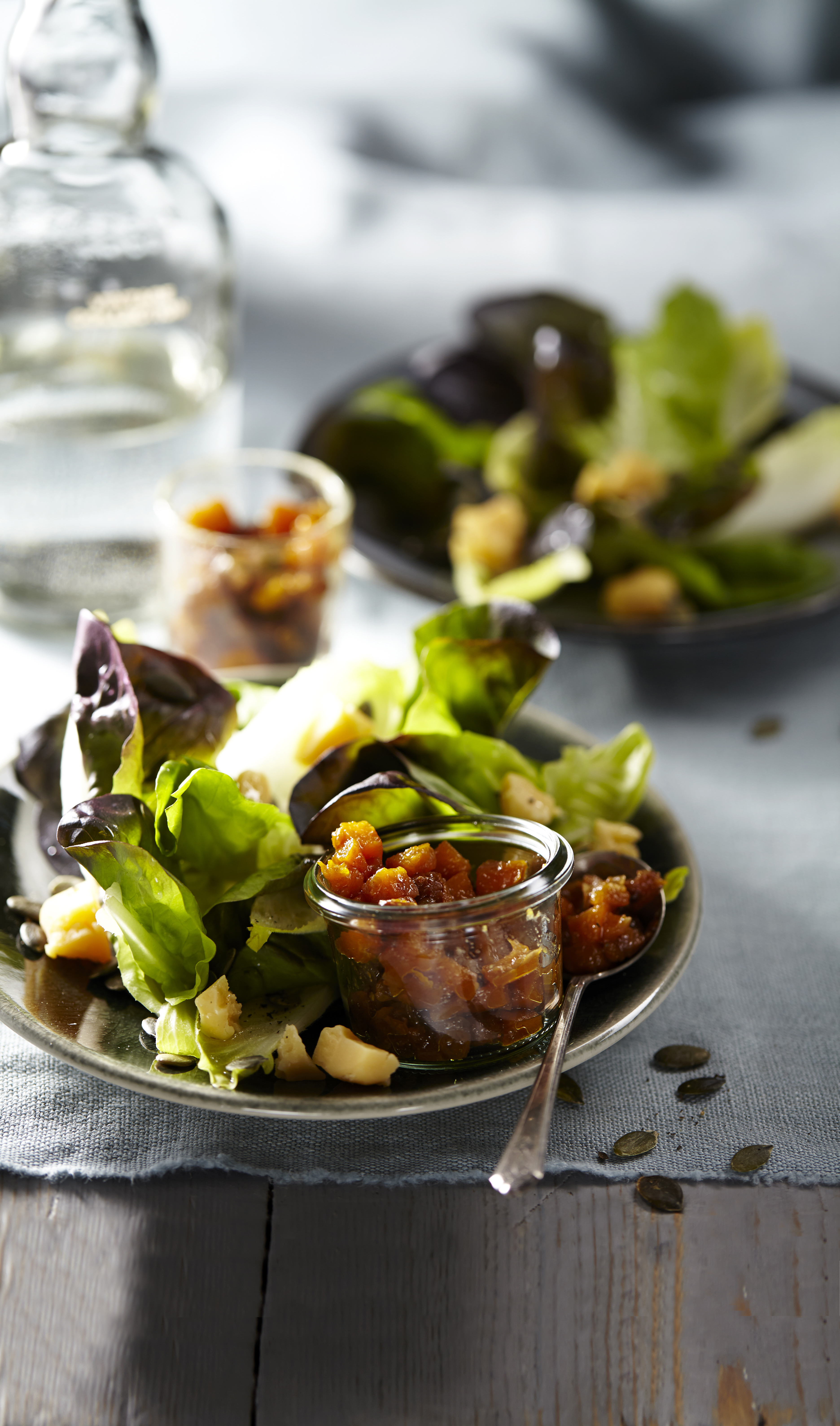 Salade met pompoenchutney
