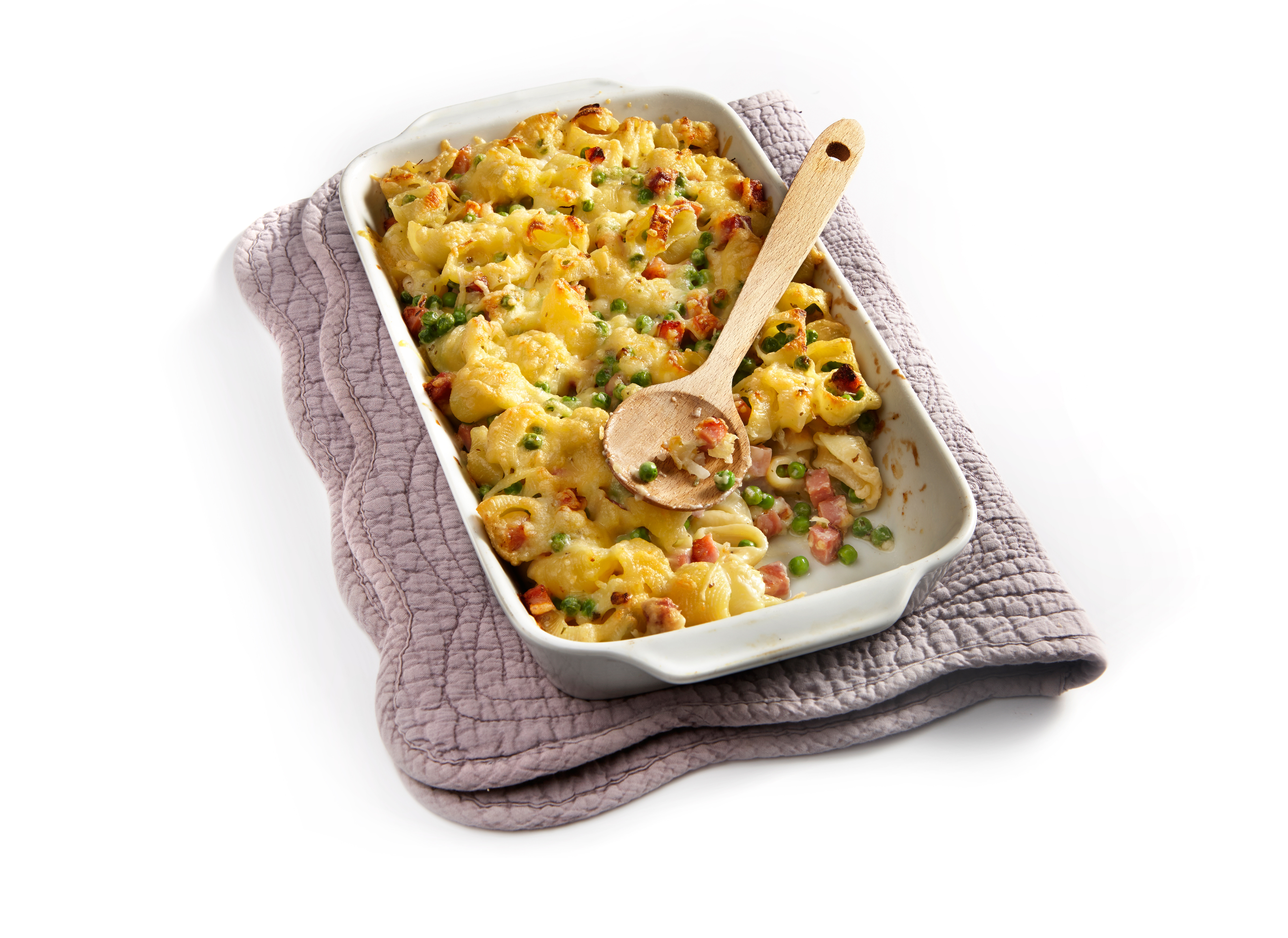 Romige pastaschotel met ham