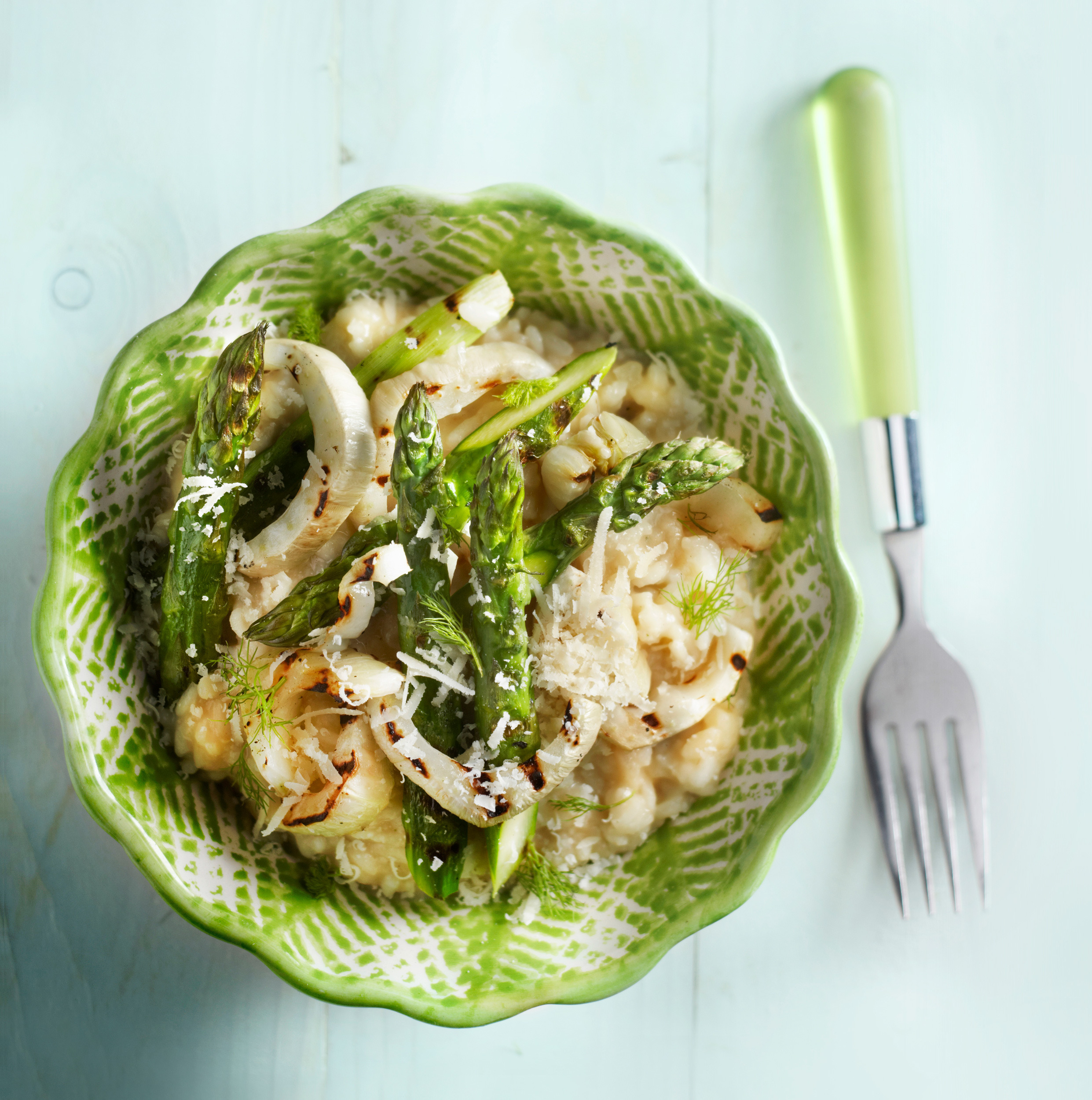 Risotto met gegrilde voorjaarsgroenten