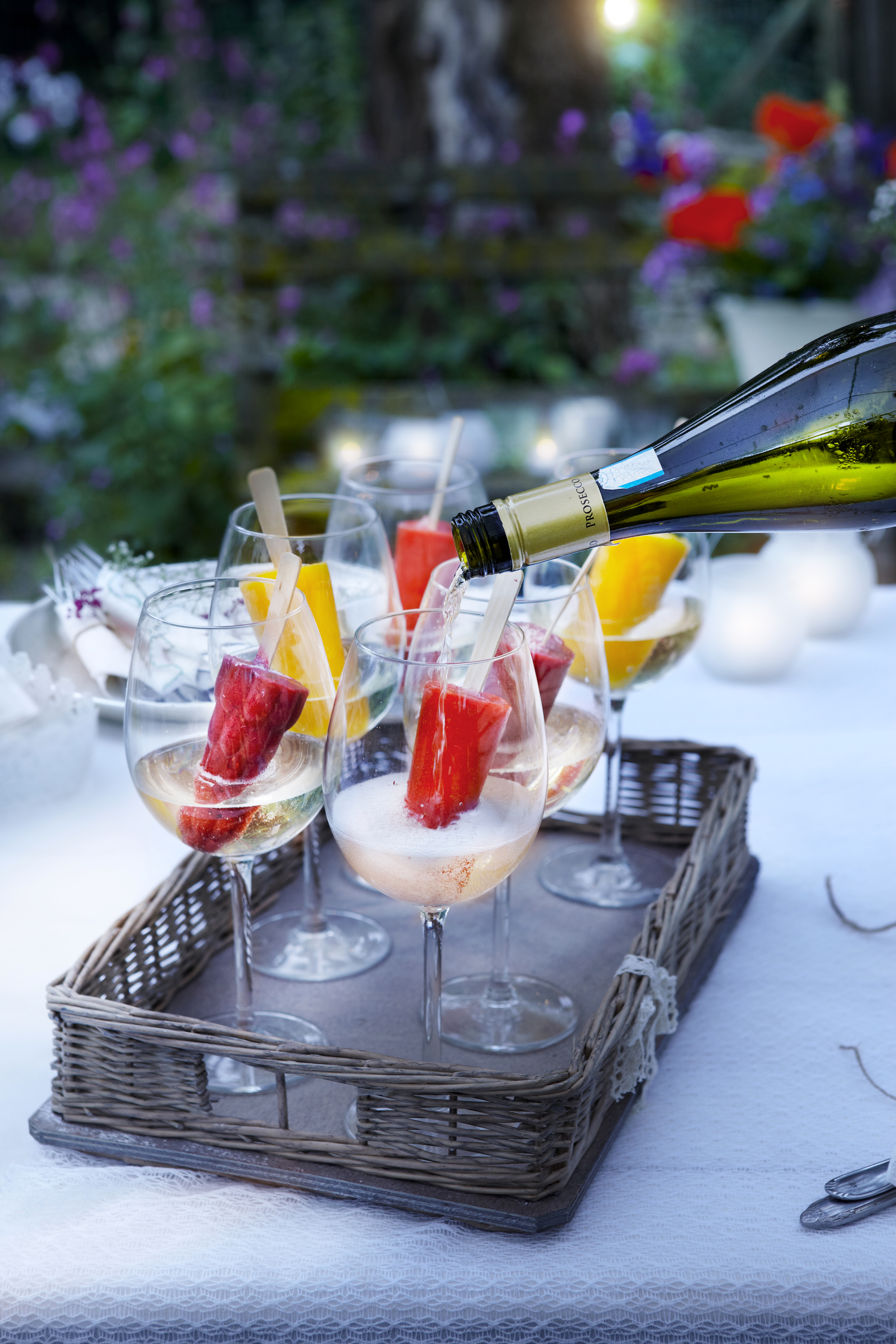 Prosecco met fruitijsjes