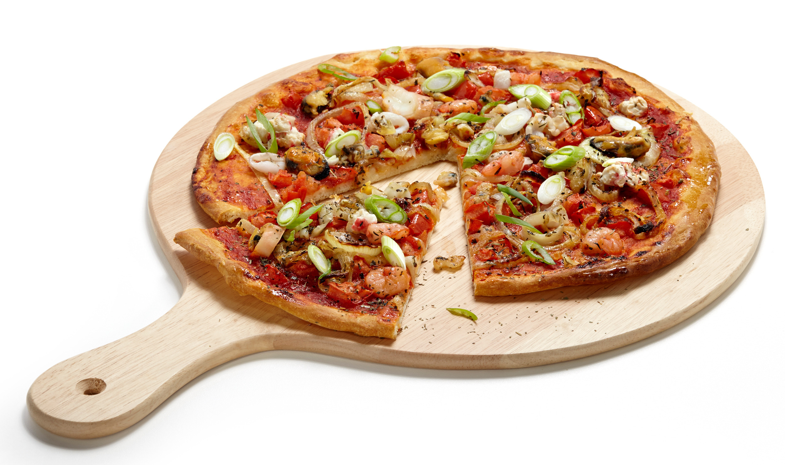 Pizza met zeevruchten