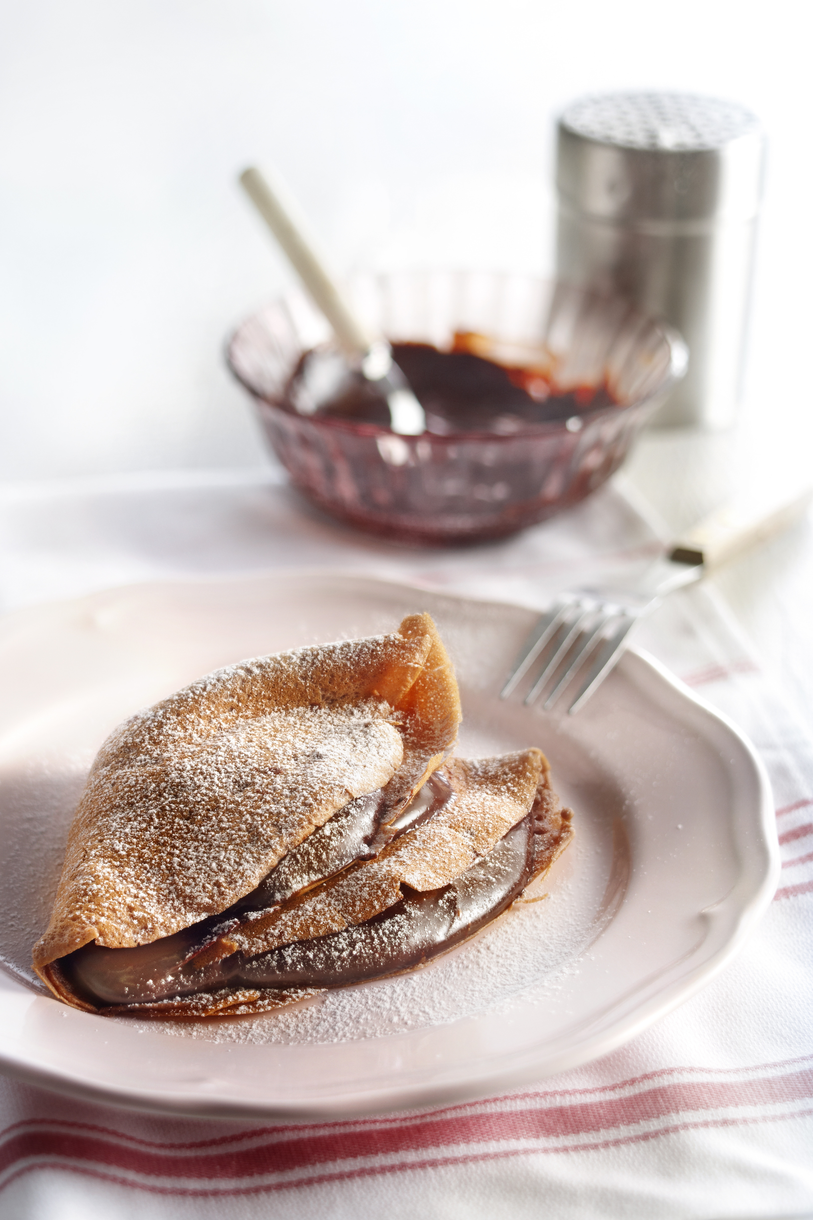 Pannenkoek met chocoladefudge