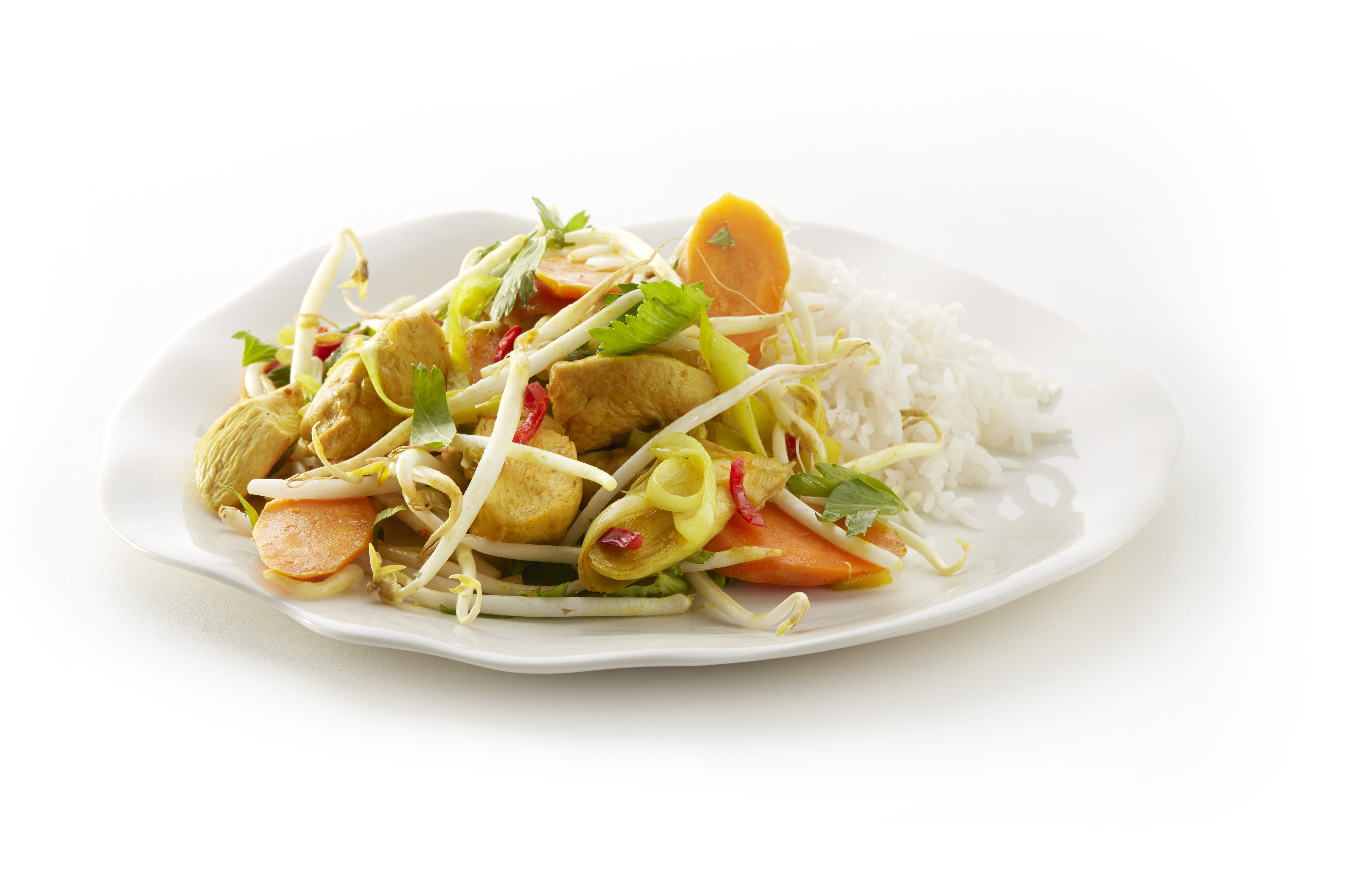 Oosterse groenten met kip