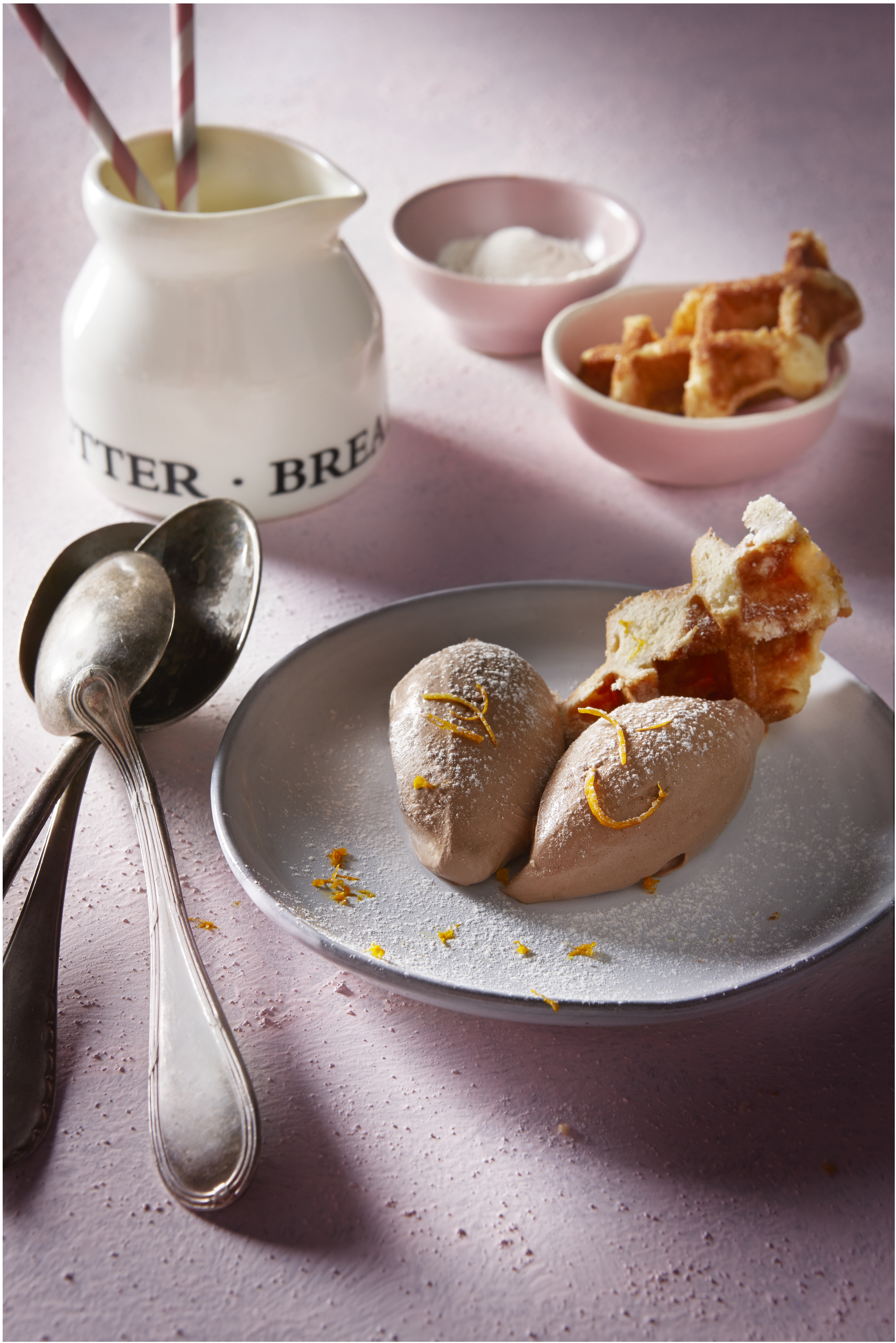 Luikse wafel met chocolademousse