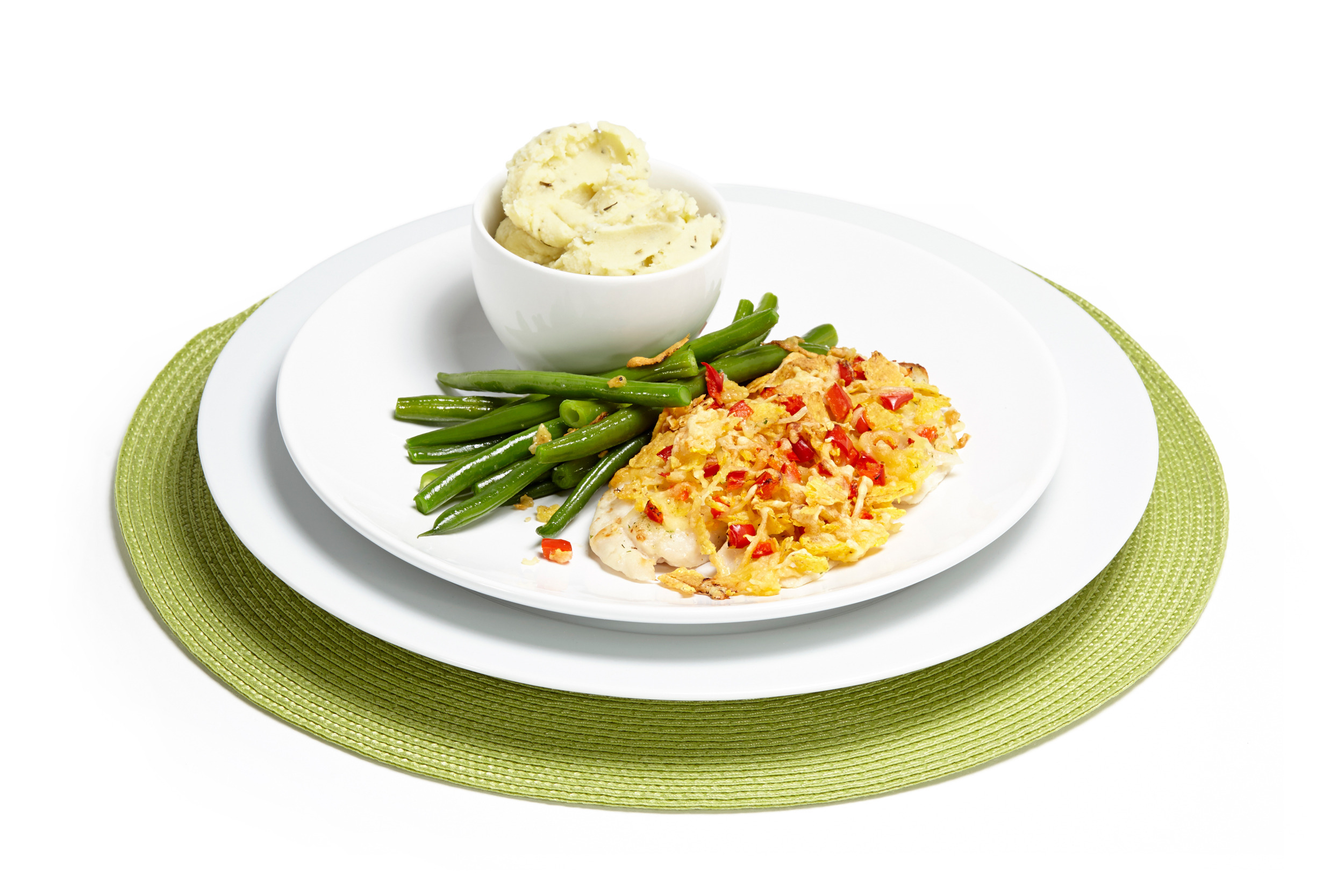 Krokante tilapia met mediterrane aardappelpuree