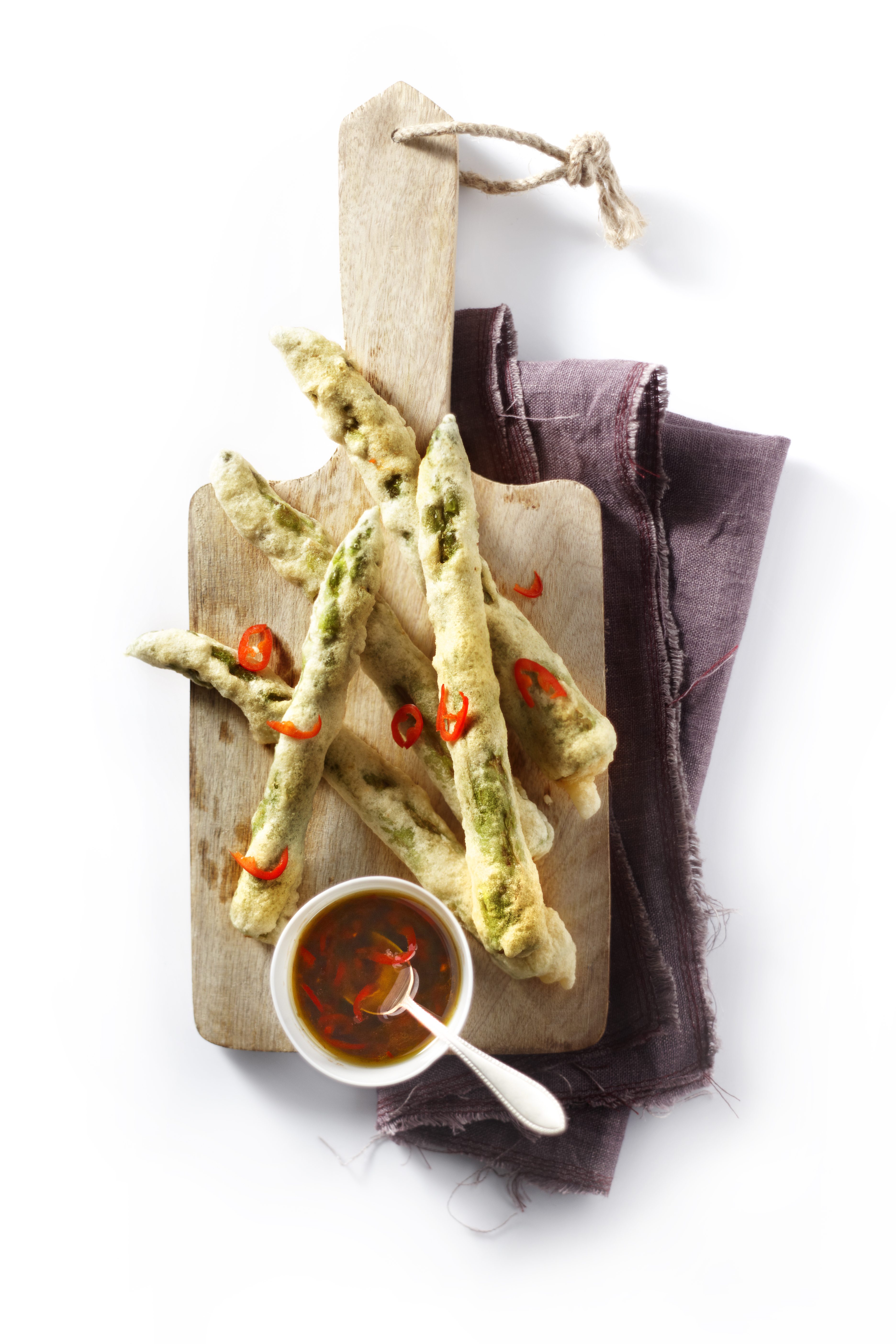 Krokante asperges met sojadip