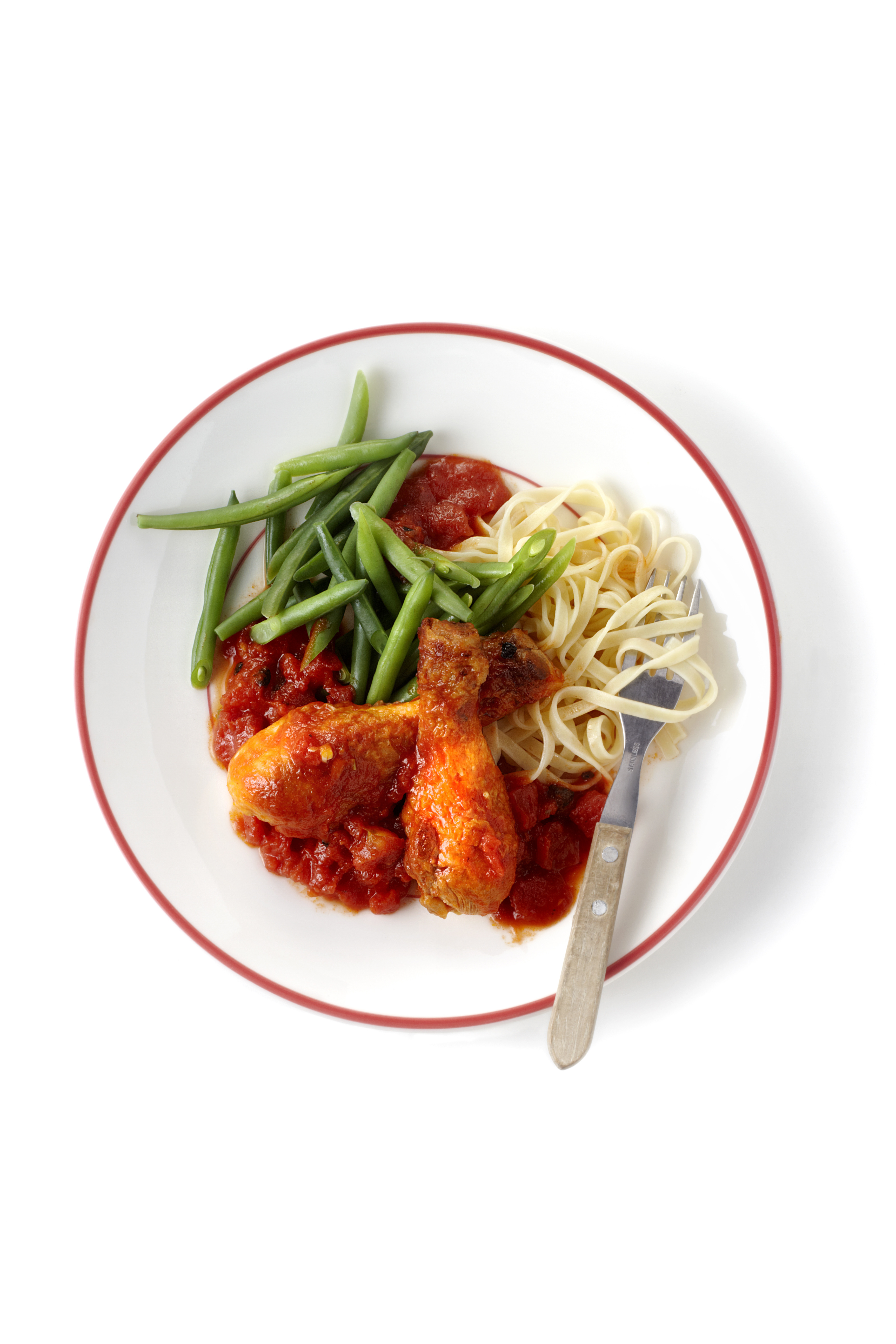 Kip piripiri met mie en bonen