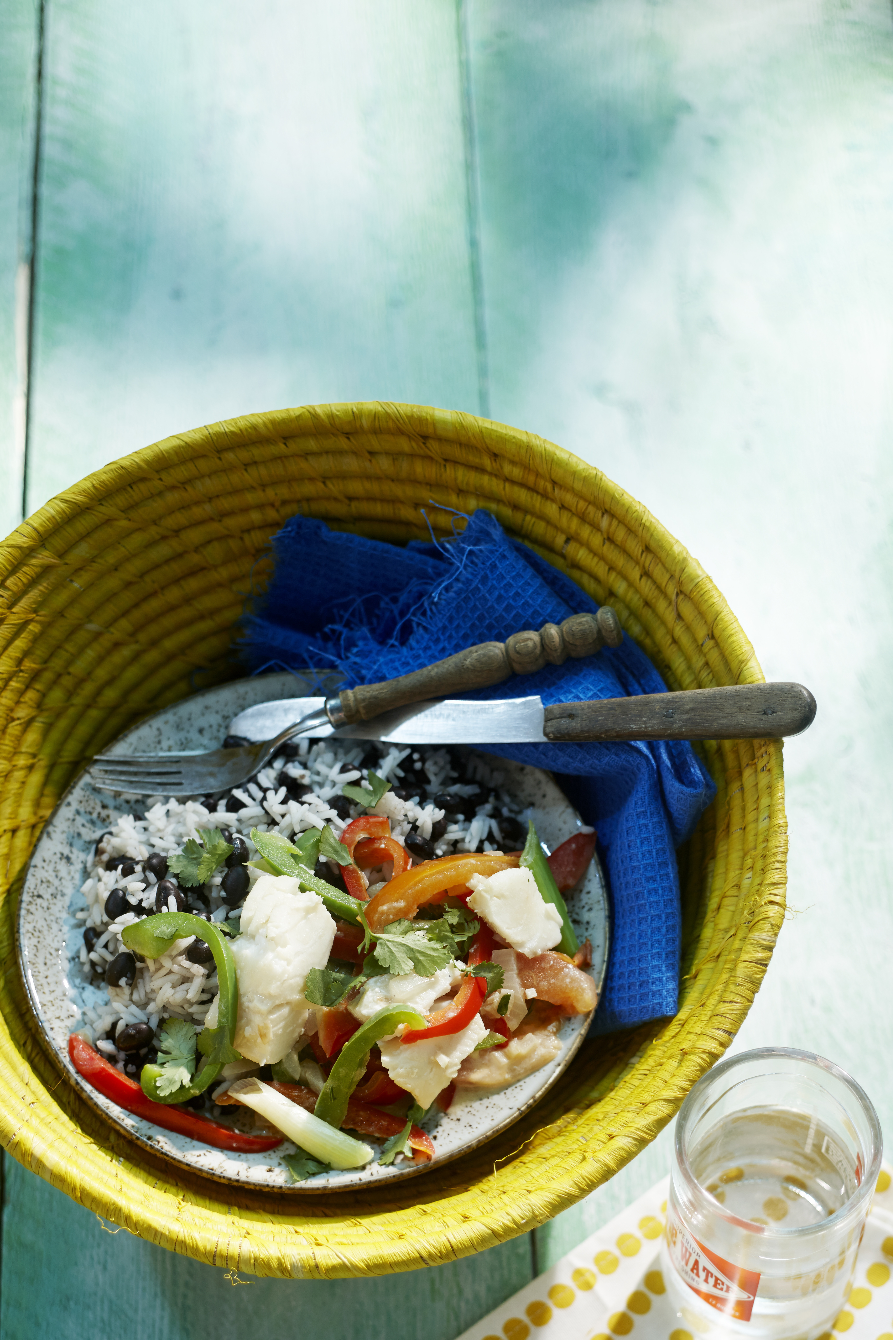 Kabeljauwstoofpotje met bonenrijst