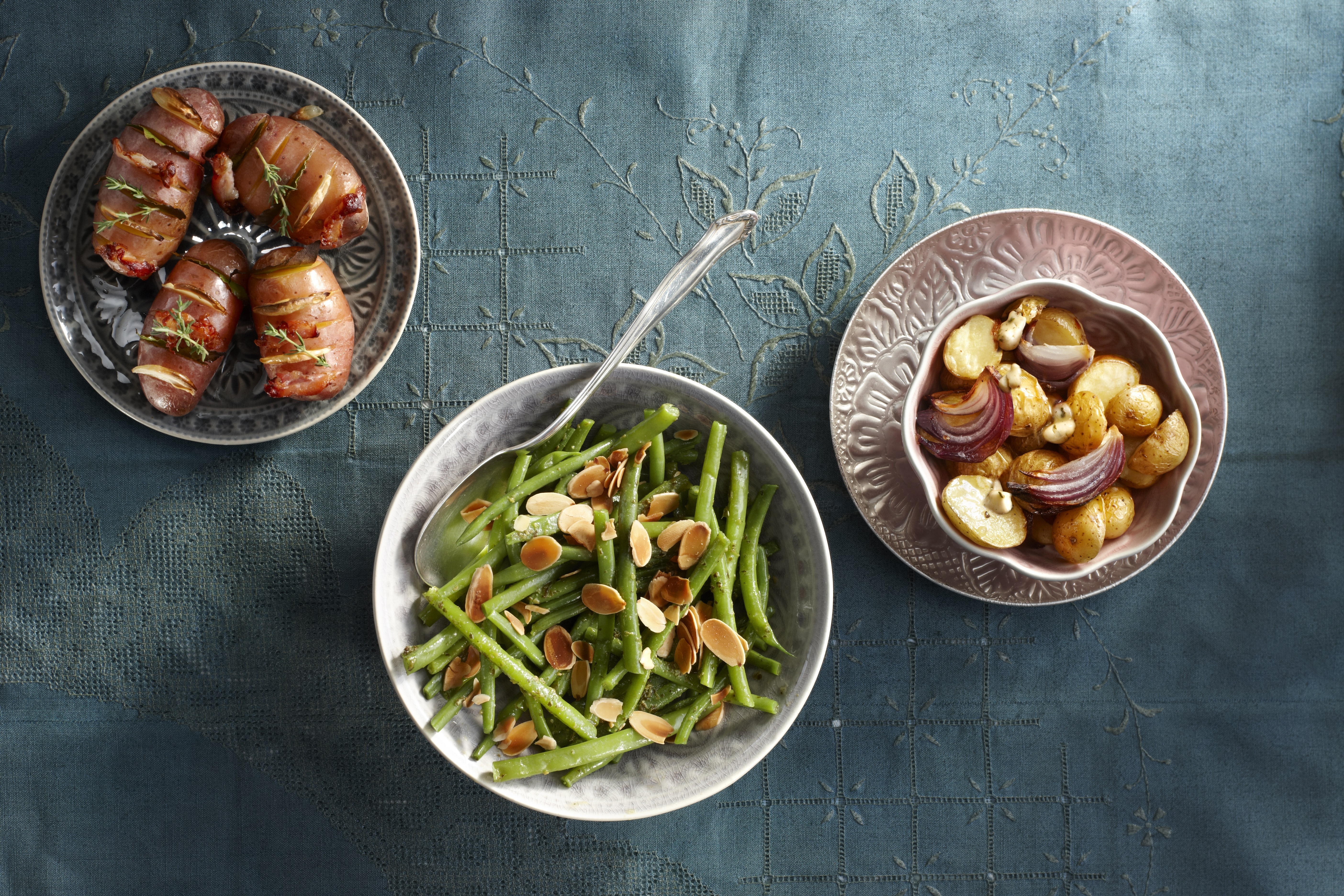 Haricots verts met pestoboter en amandel