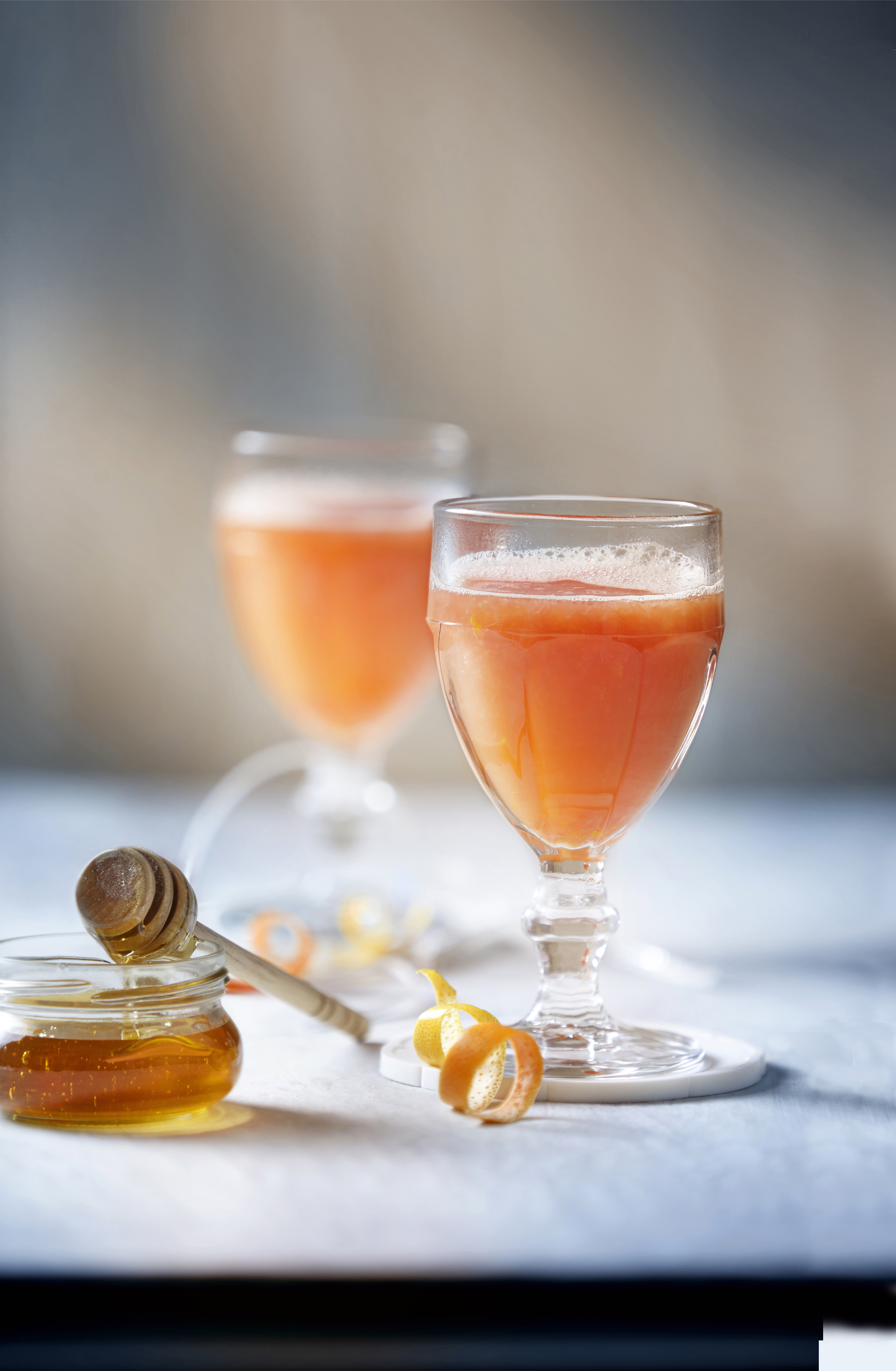 Groene thee met grapefruit en honing