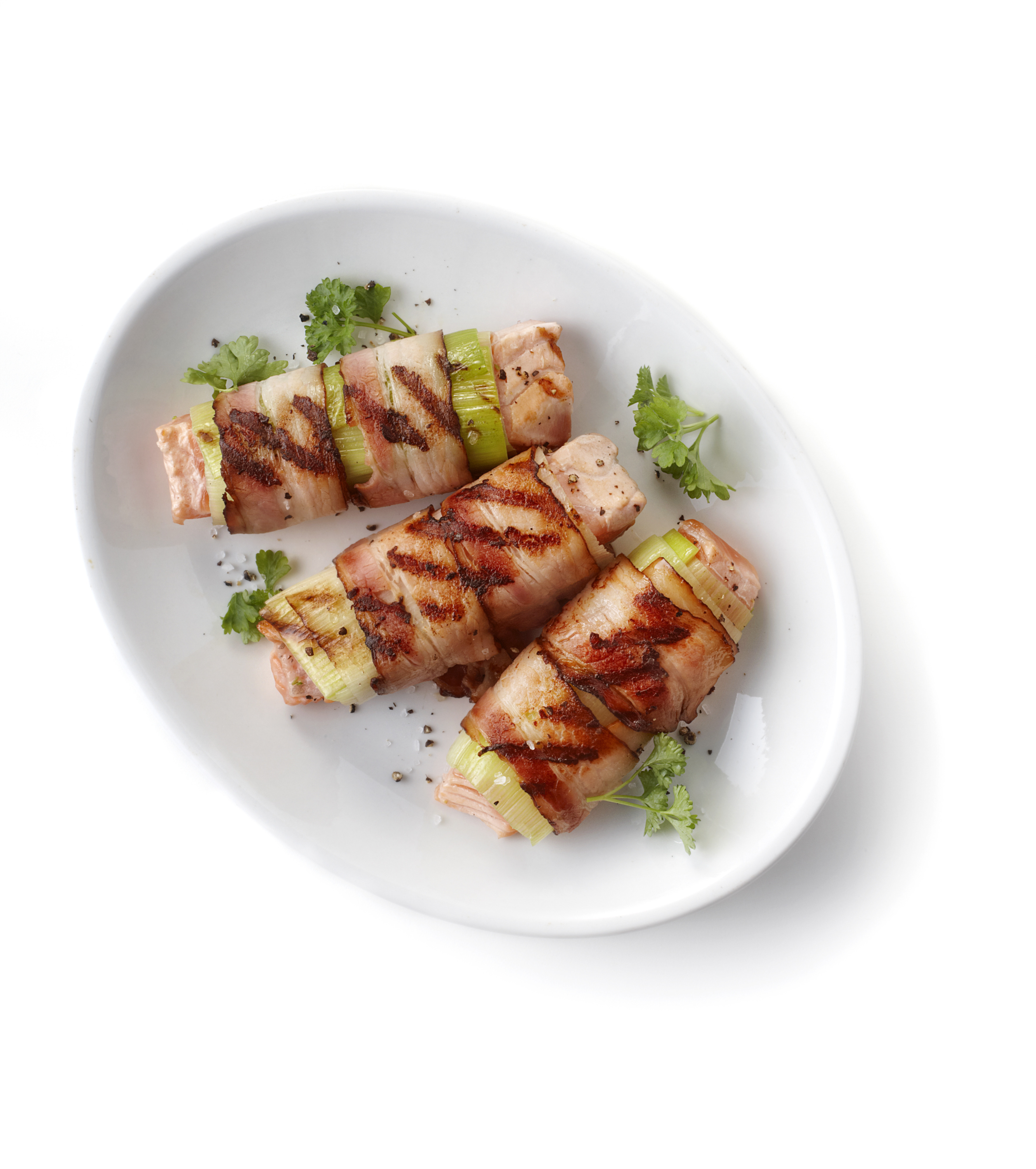 Gevulde preirolletjes met zalm