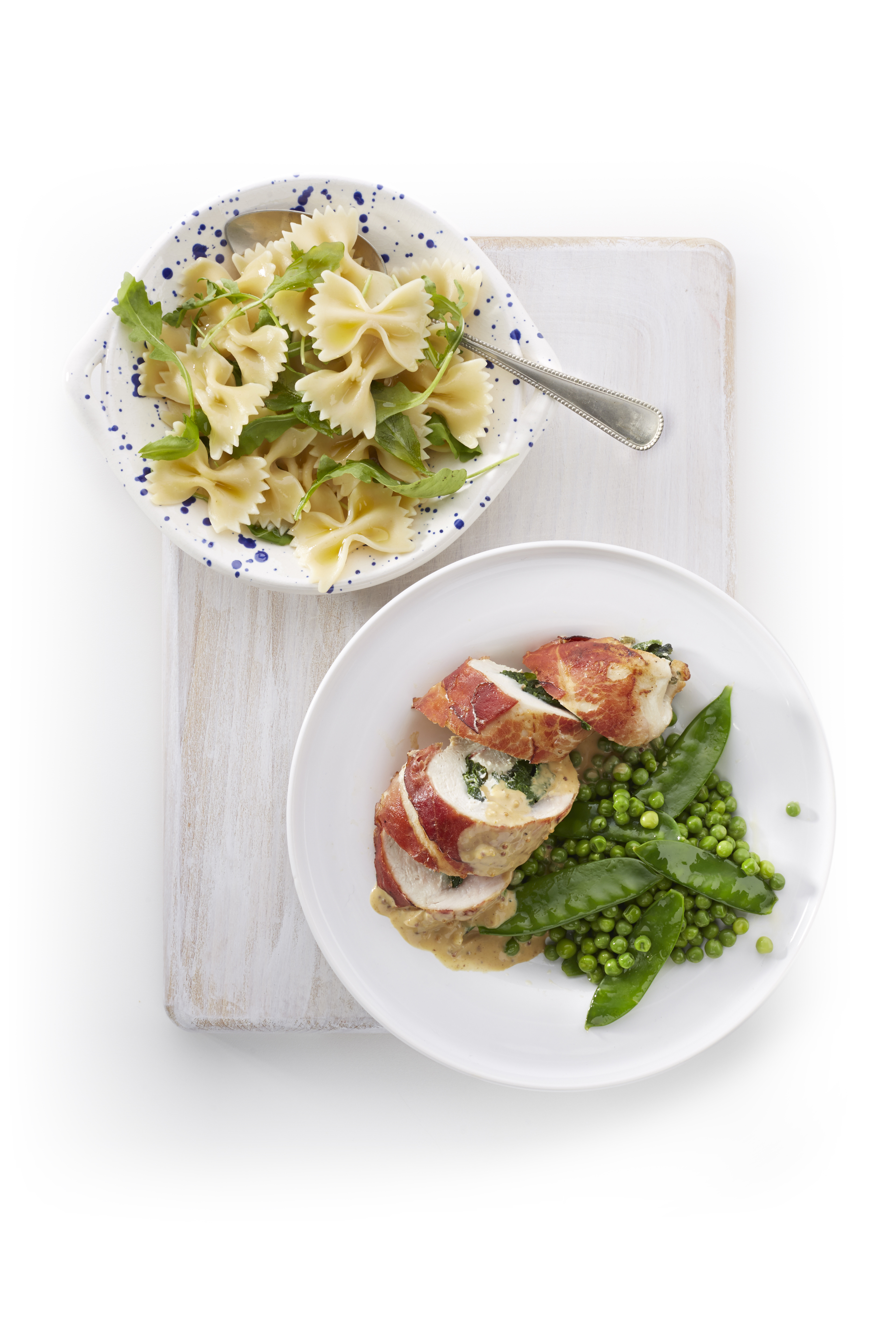 Gevulde kipfilet met mosterdsaus