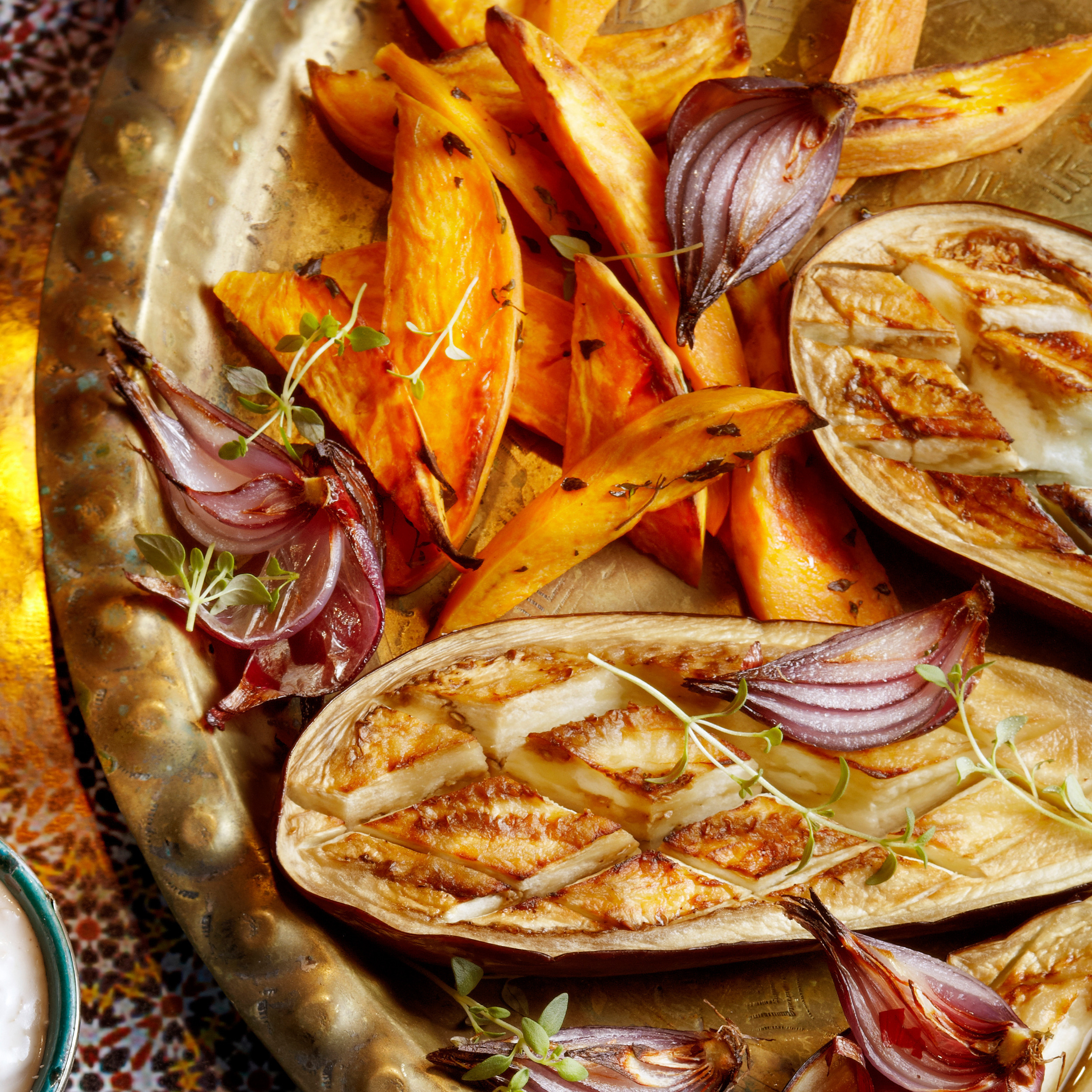 Geroosterde aubergine met köfte