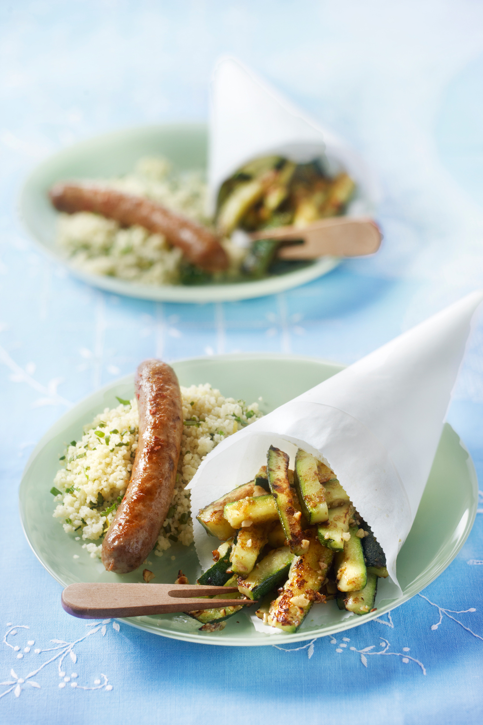 Courgettefrieten met kruidencouscous