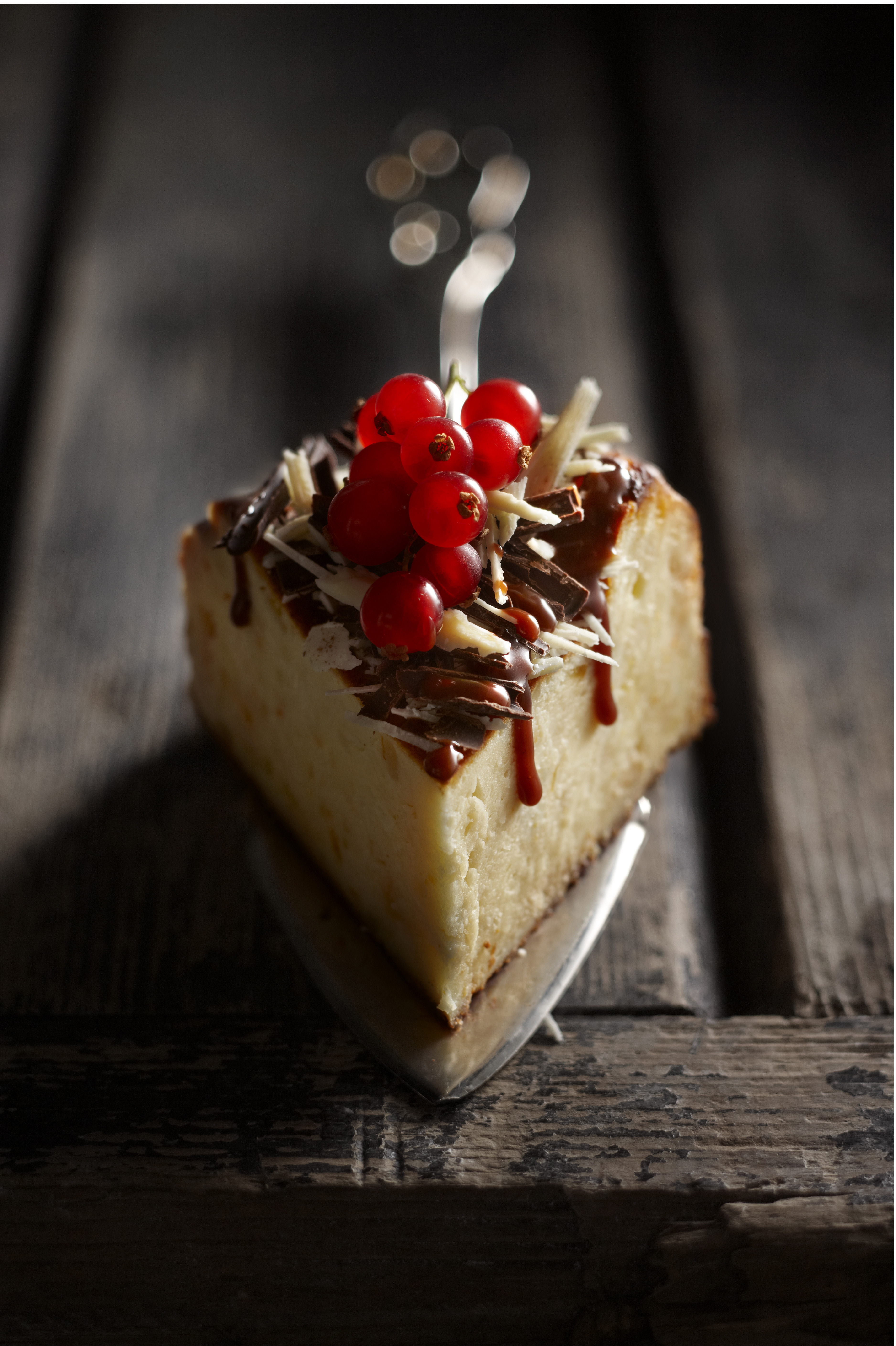 Cheesecake met chocoladekrullen