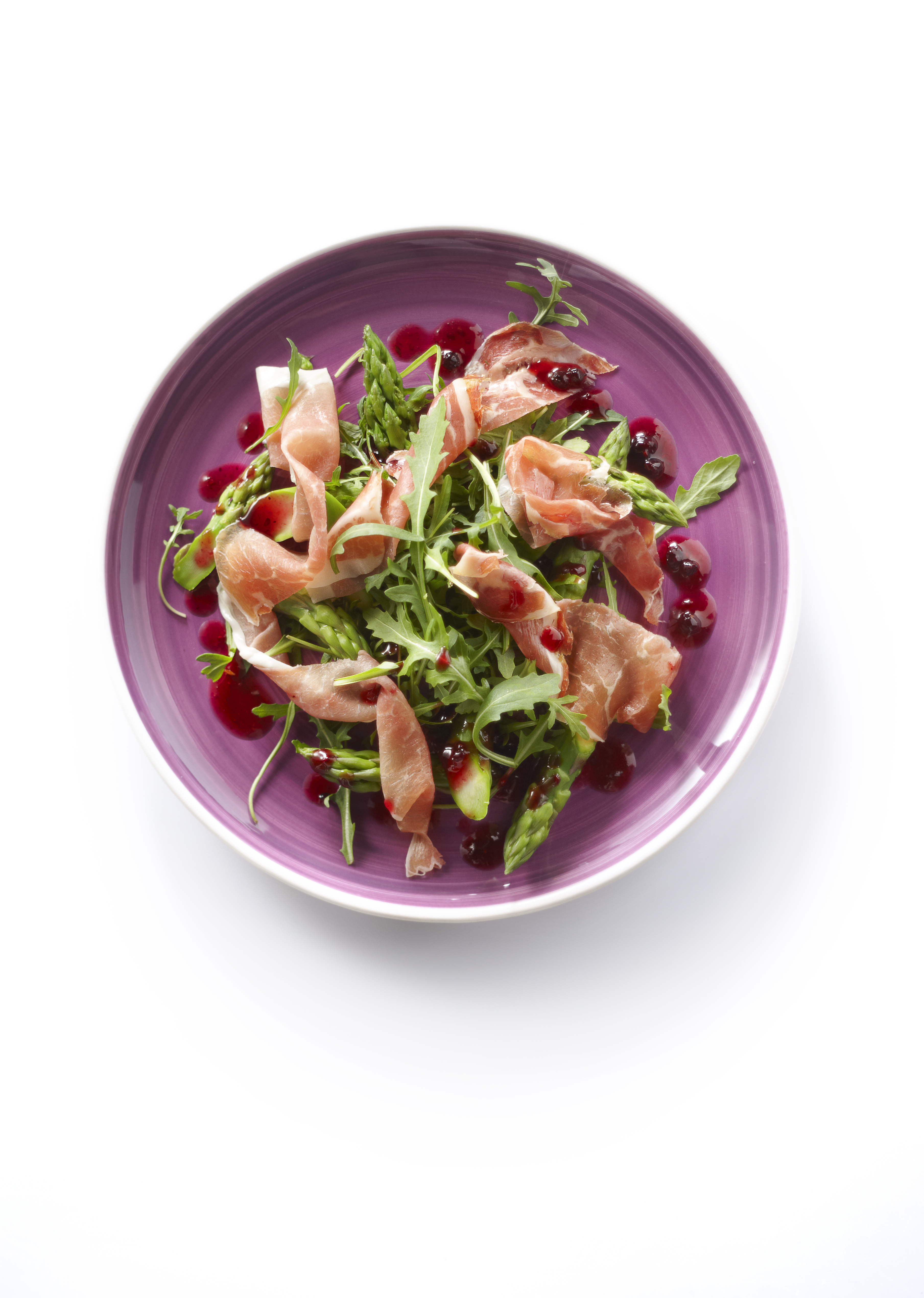 Aspergesalade met rauwe ham
