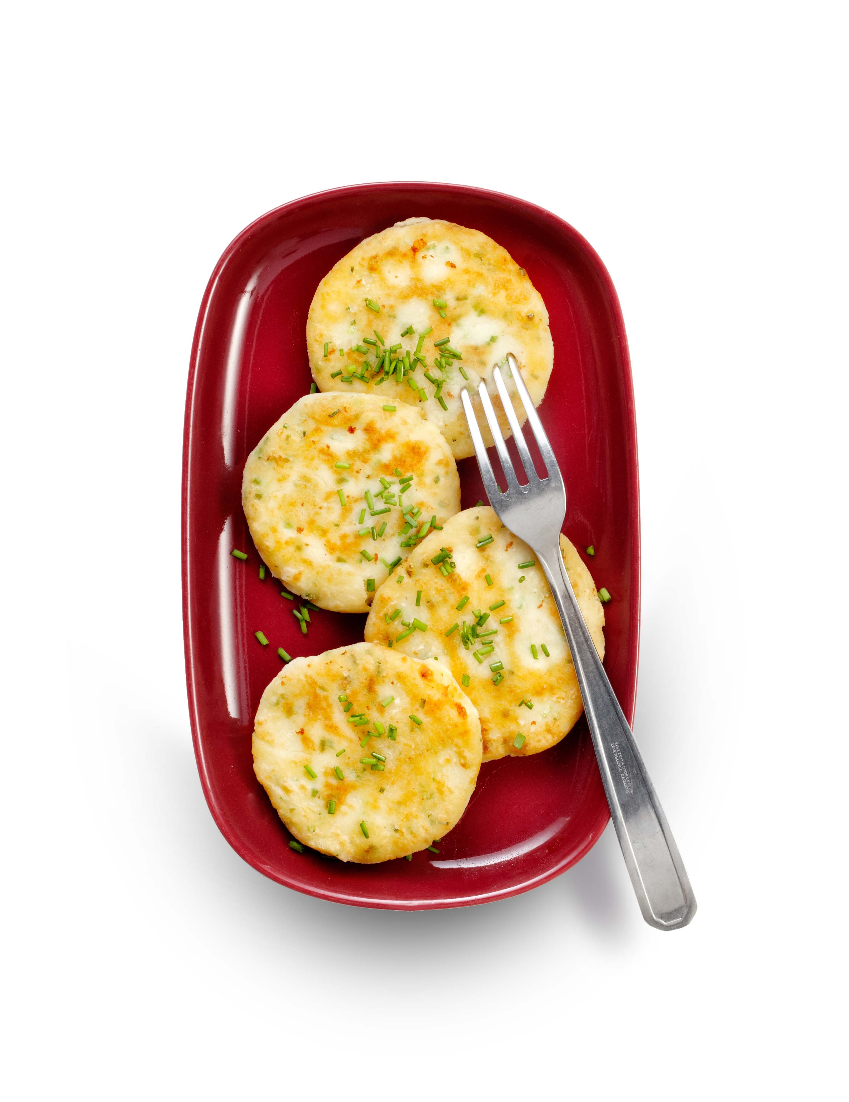 Aardappelkoekjes met bieslook en feta