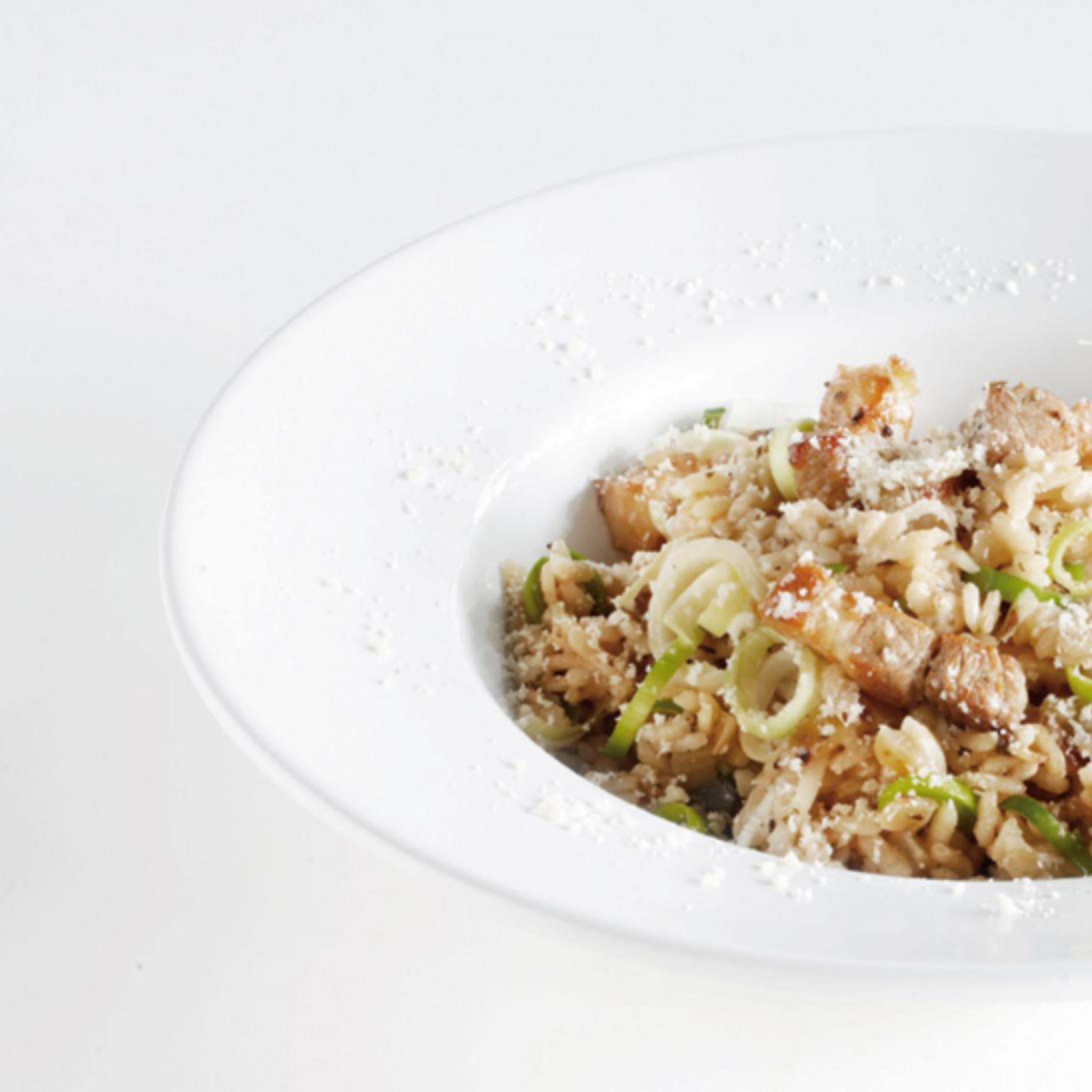 Risotto met spek en prei