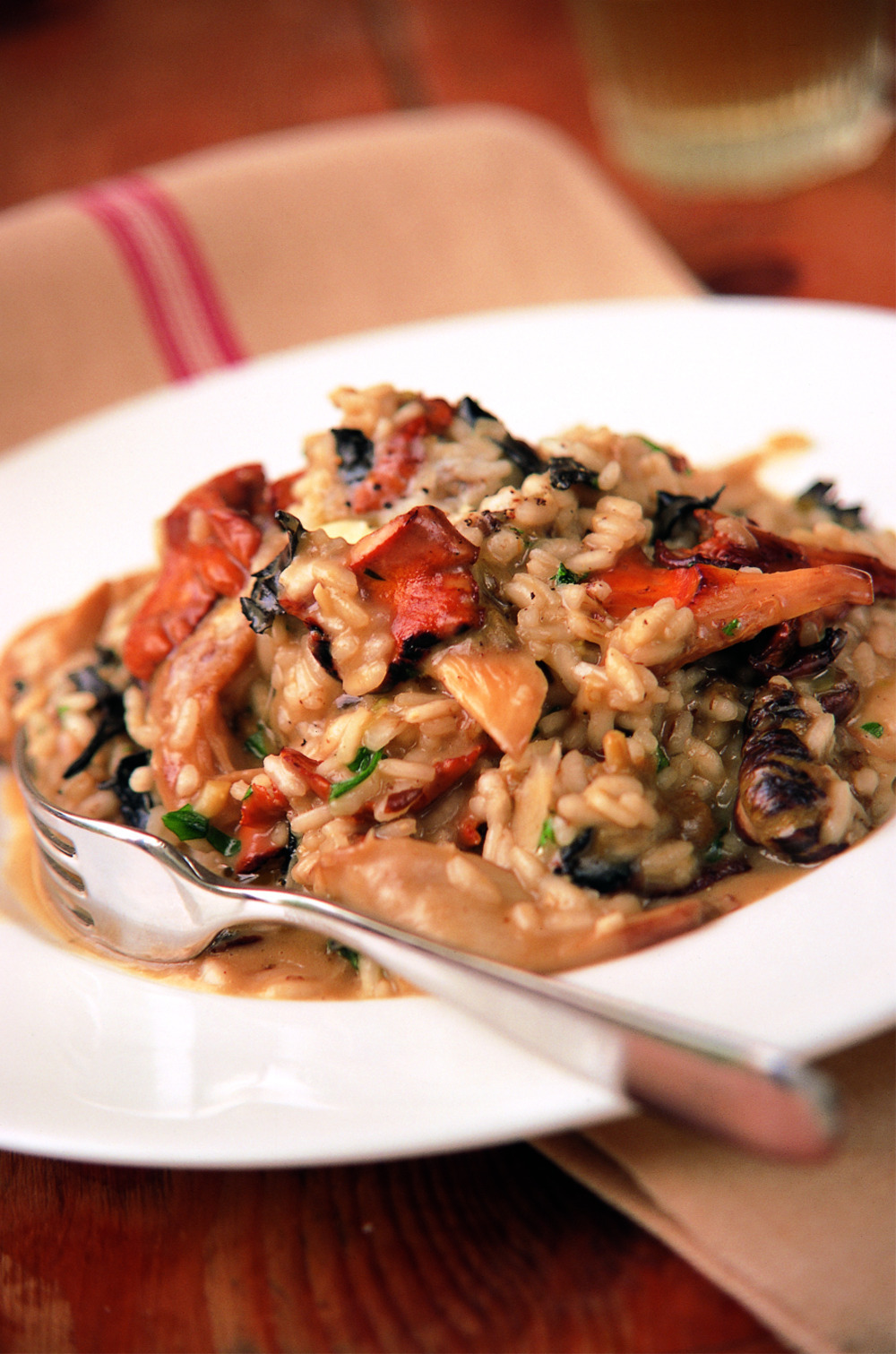 Risotto met paddenstoelen, knoflook, tijm en peterselie