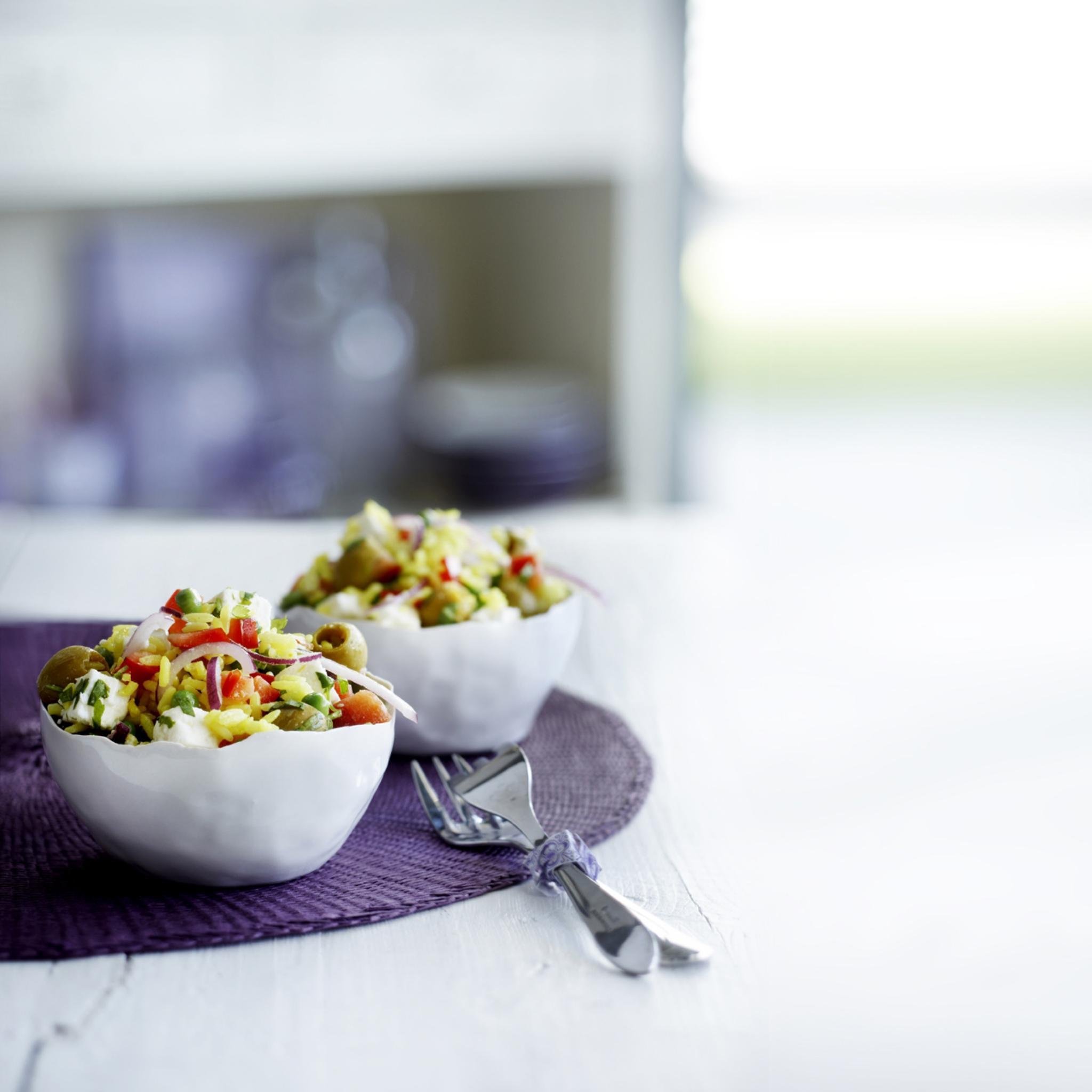 Rijstsalade met feta  en koriander