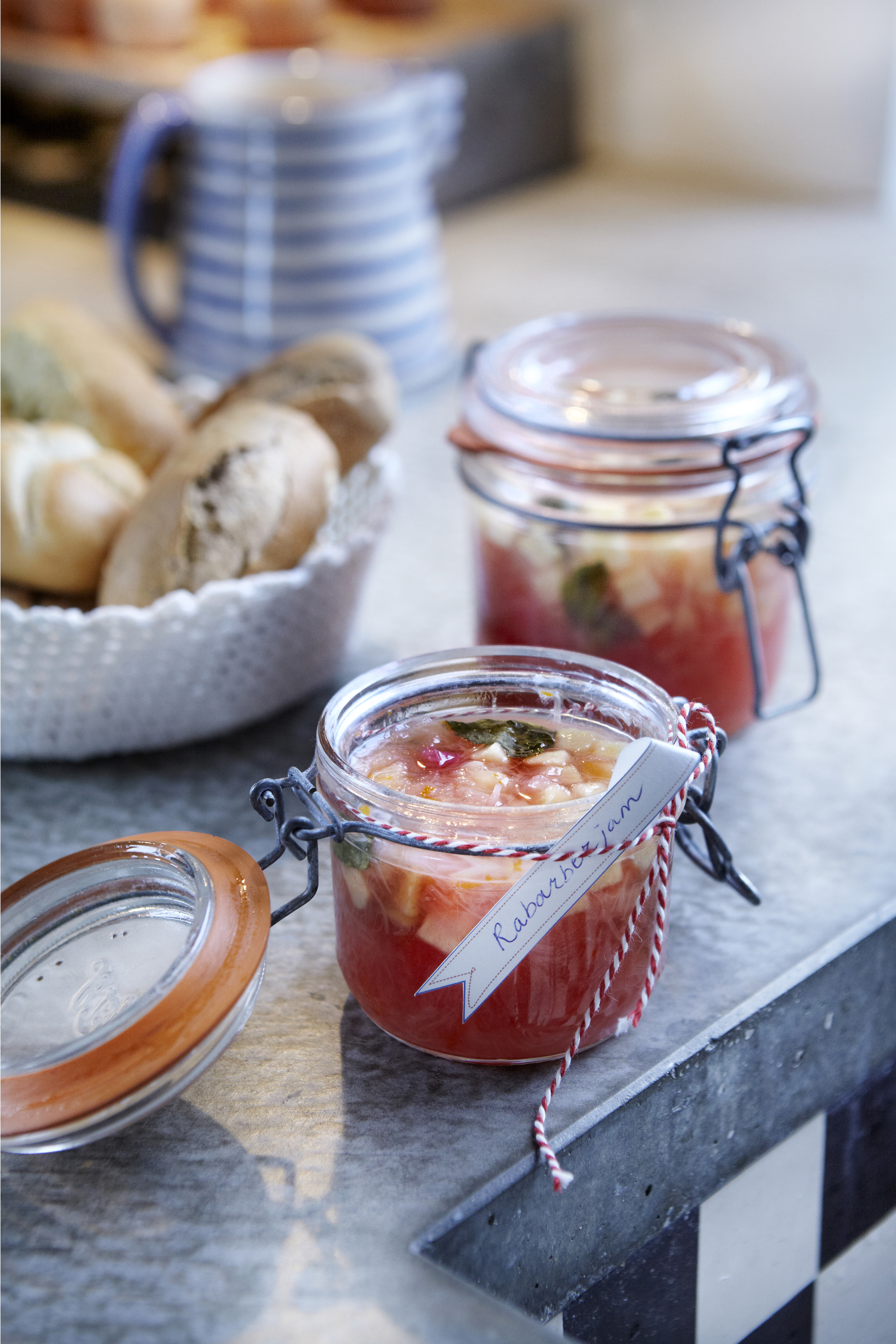 Rabarberjam met appel en munt