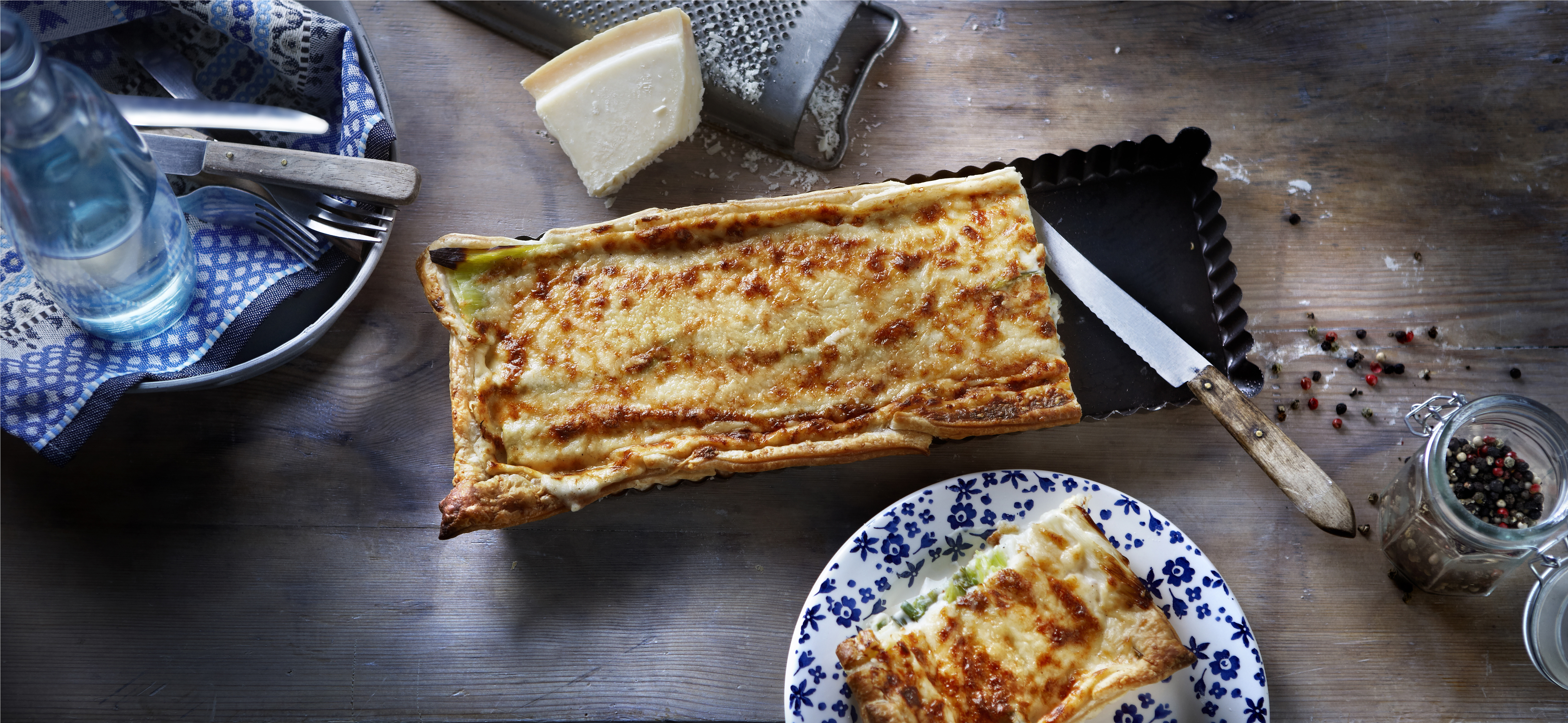 Preitaart met parmezaangratin