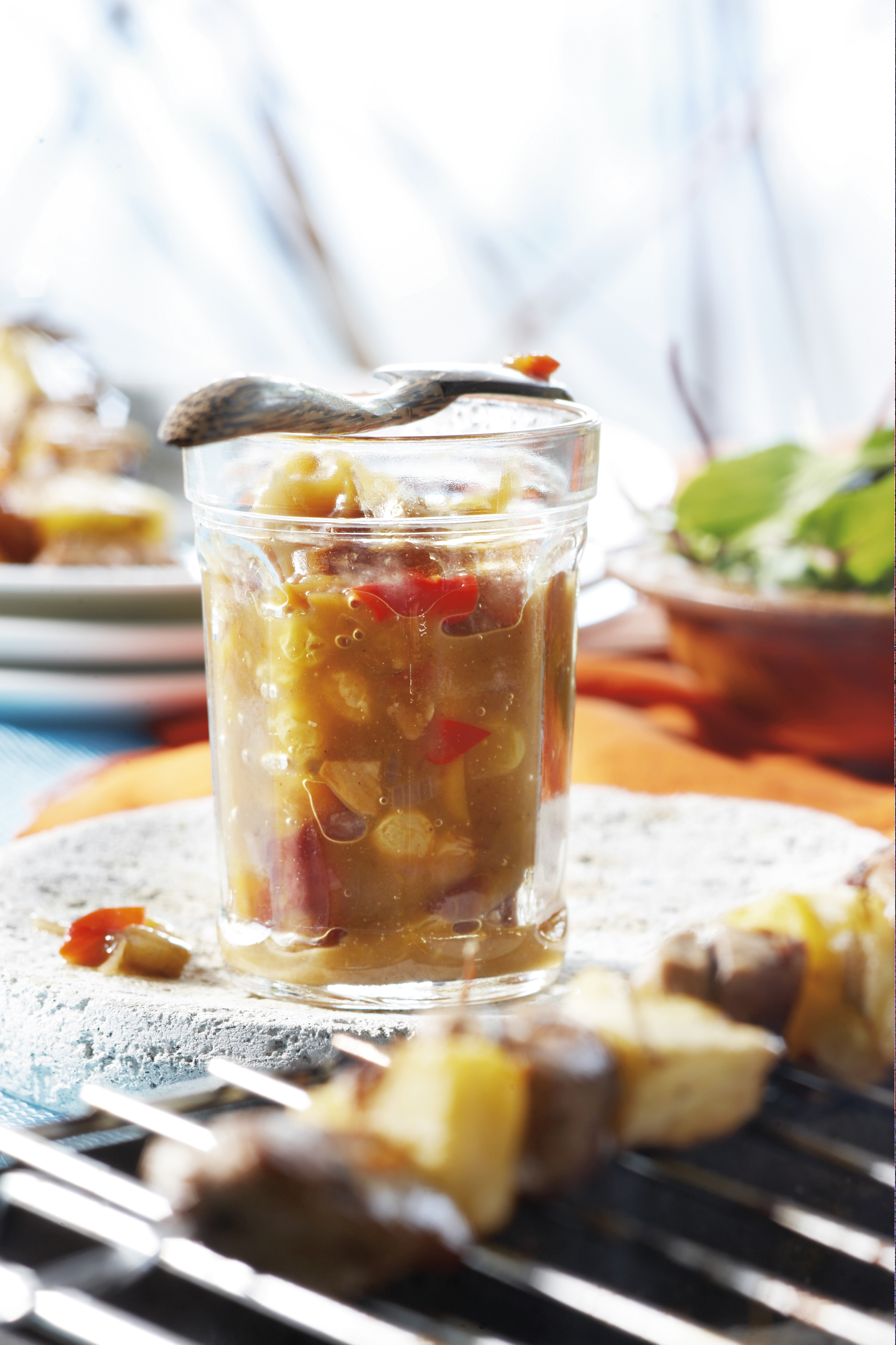 Perzikchutney voor bij de braai