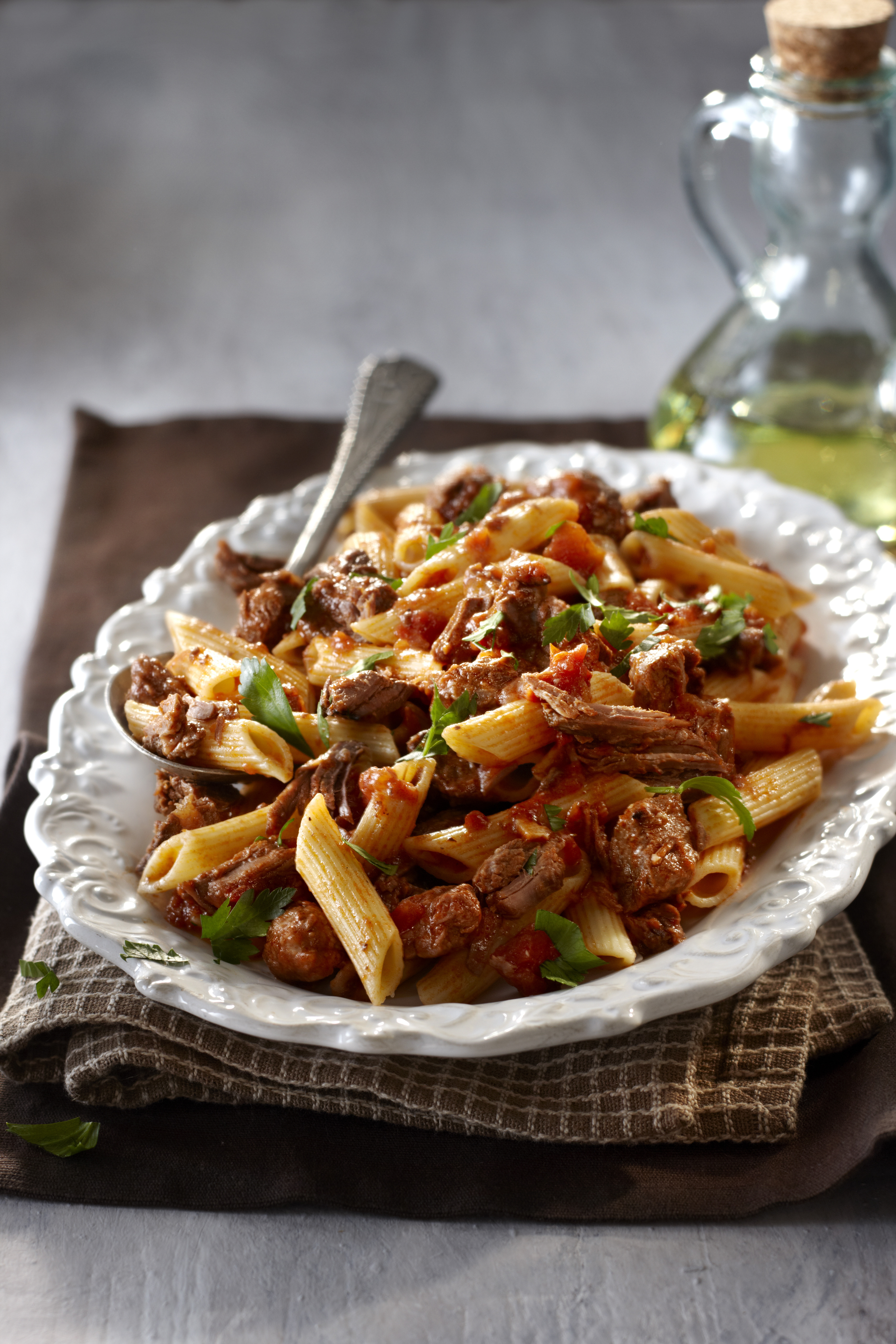 Penne met stoofvlees