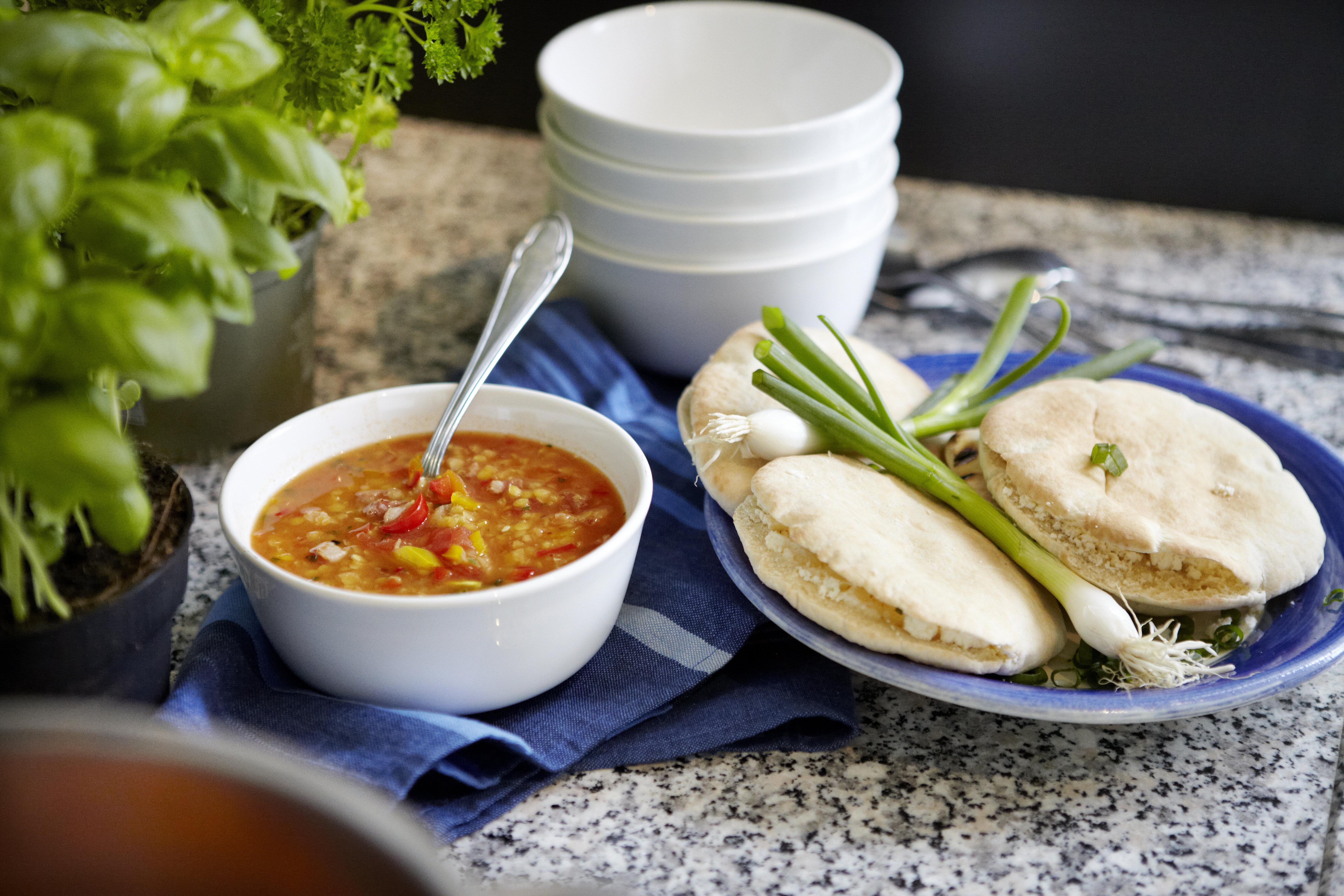 Linzensoep met spekjes