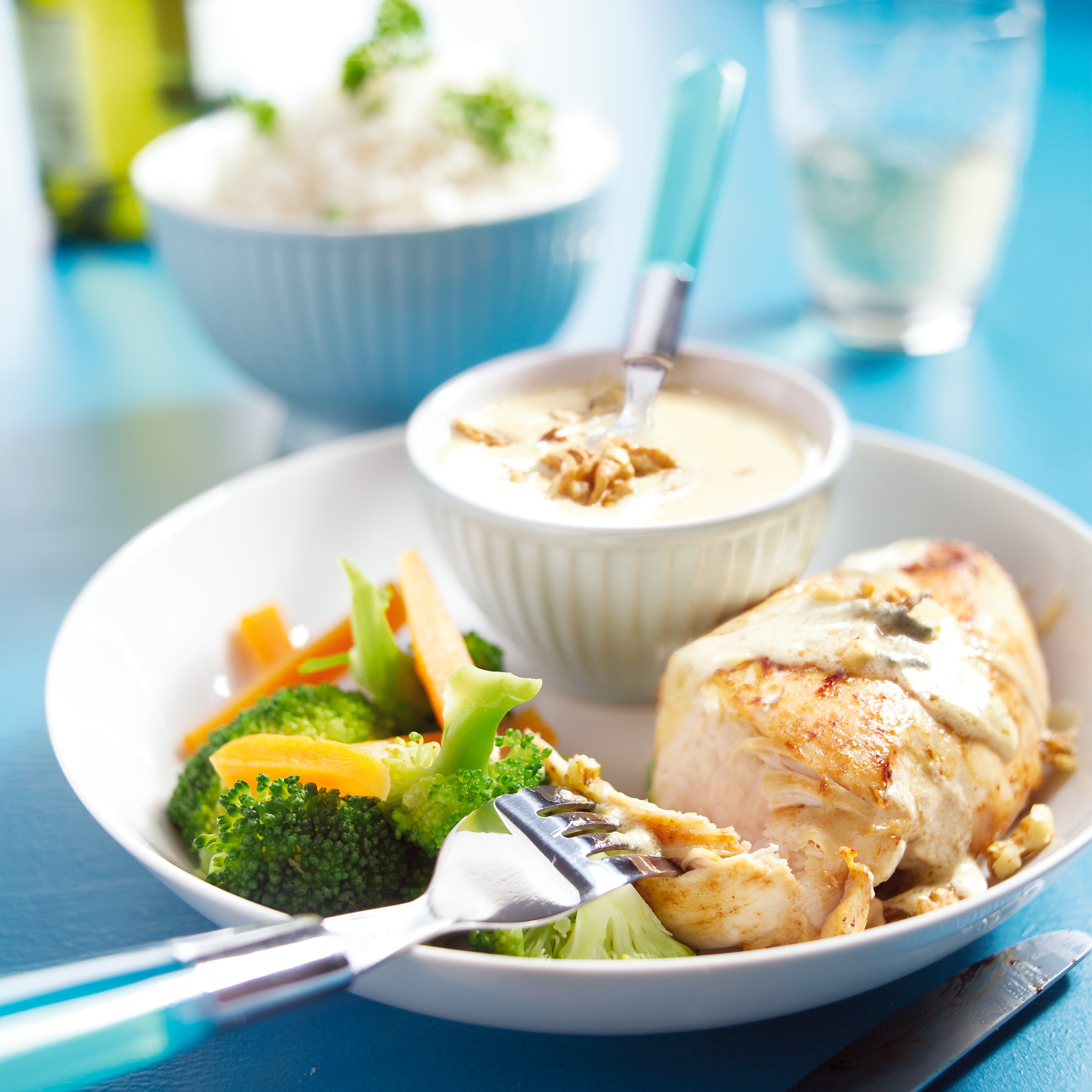 Kipfilet in roquefortsaus