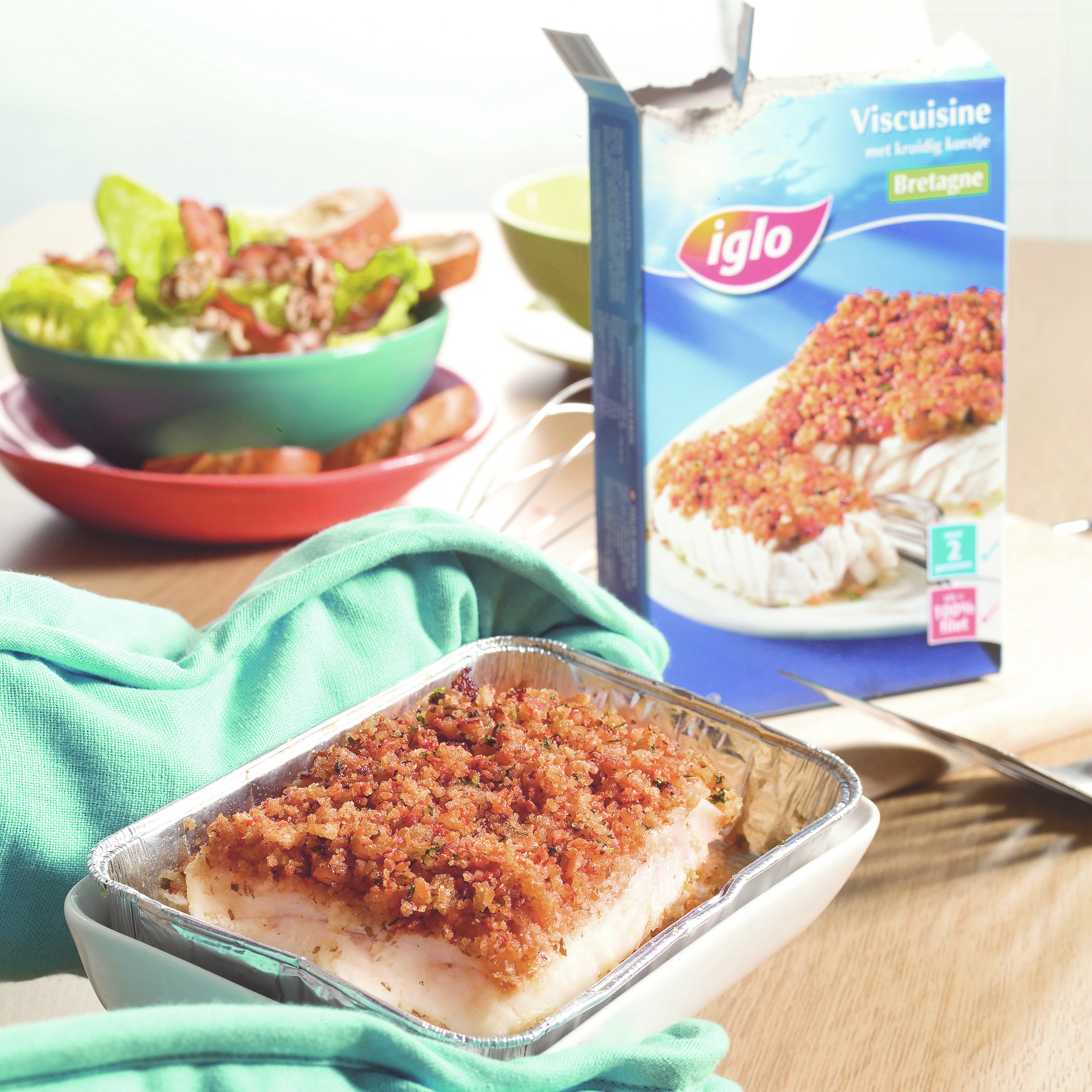 Viscuisine met Bretonse notensalade