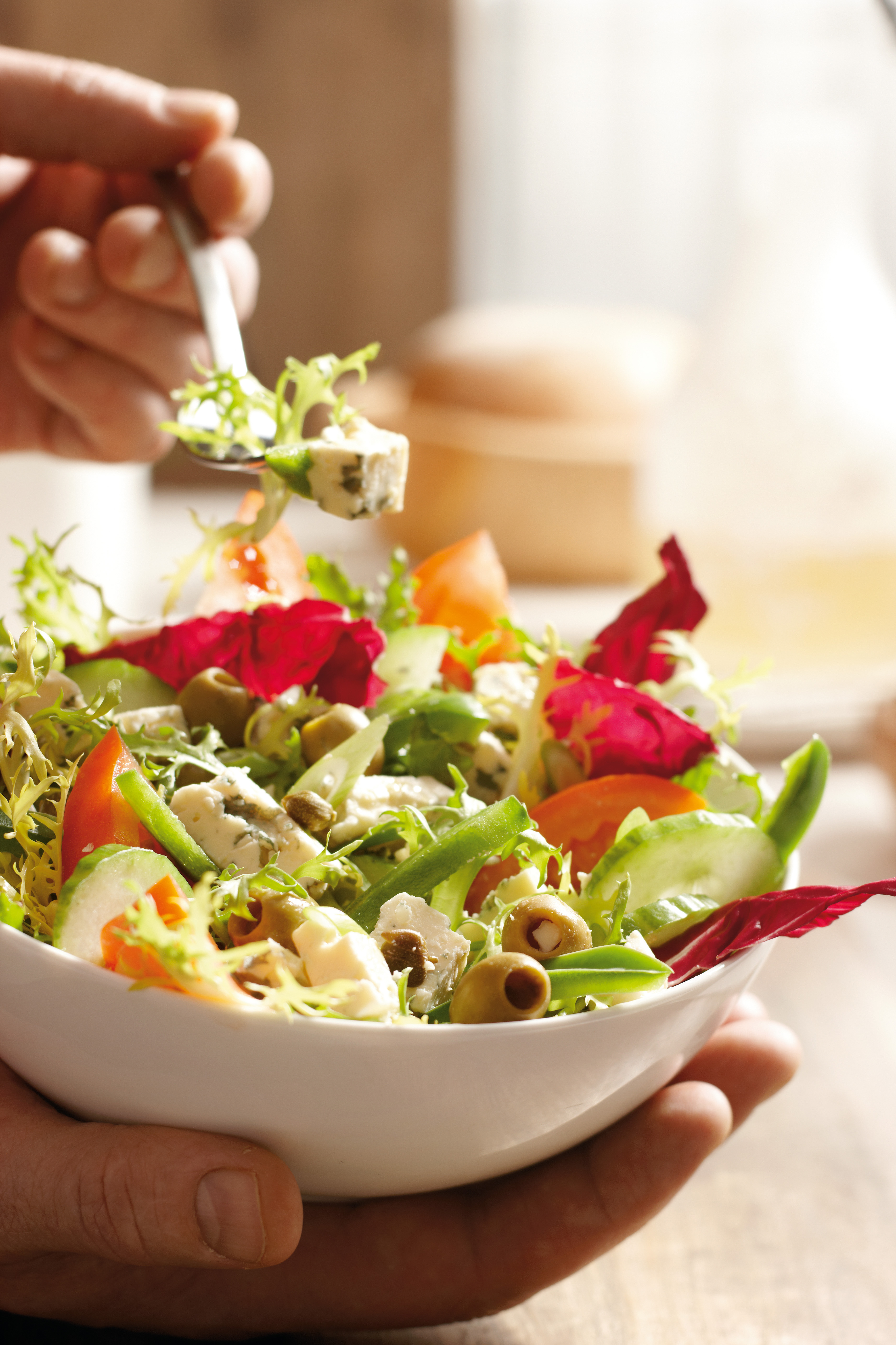 Griekse salade met blauwe kaas