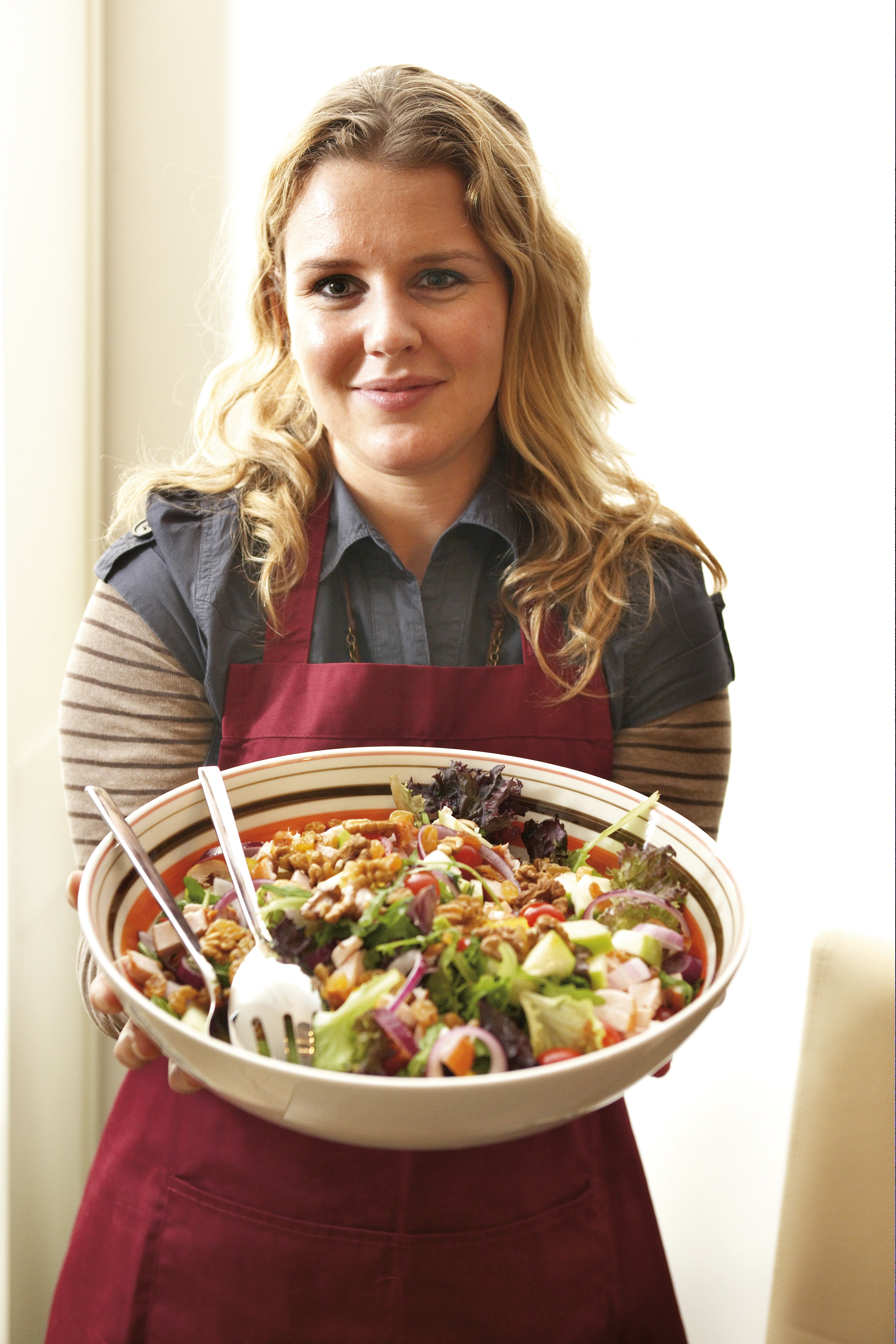 Gerookte-kipsalade met honing-mosterddressing