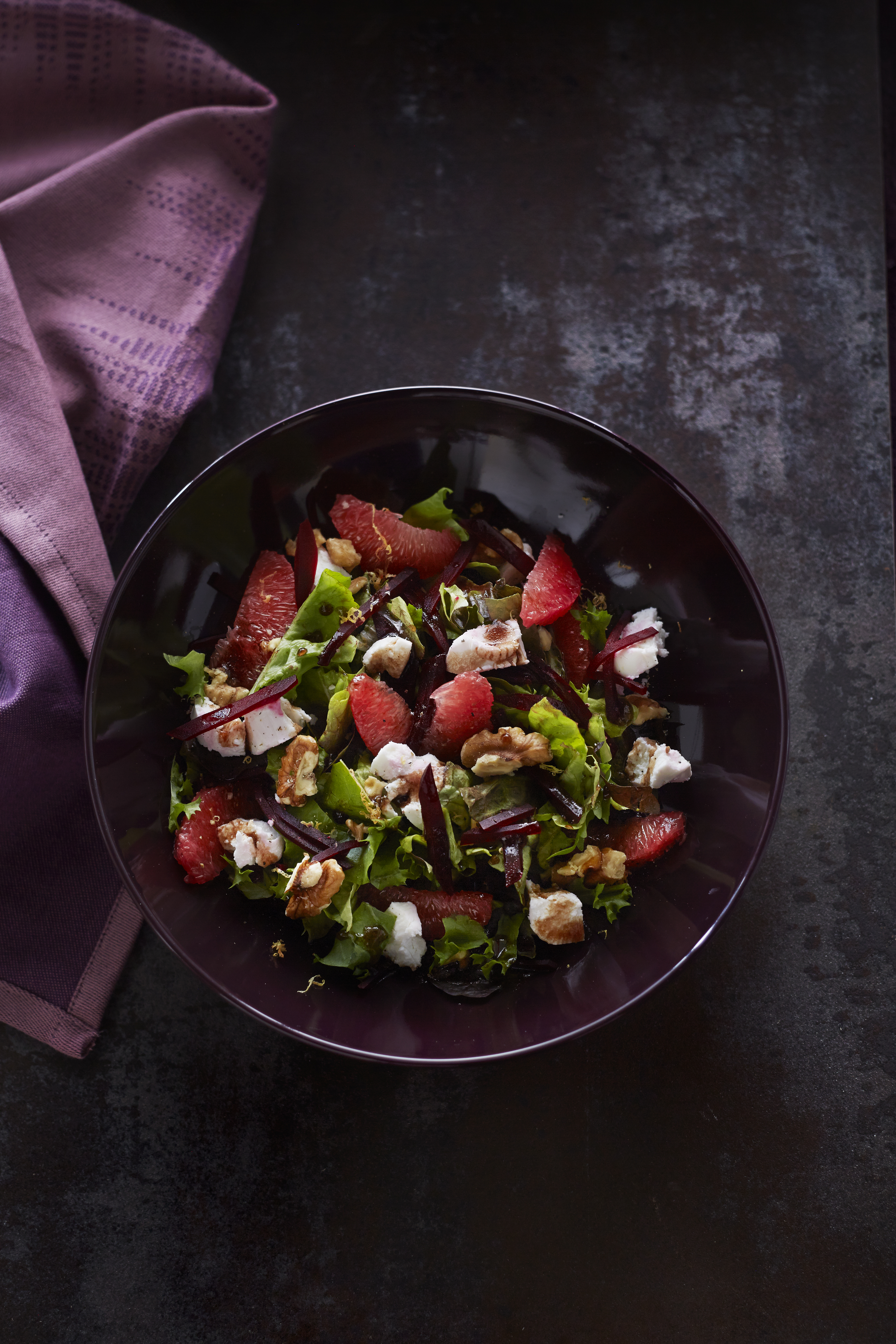 Bietjessalade met grapefruit en noten